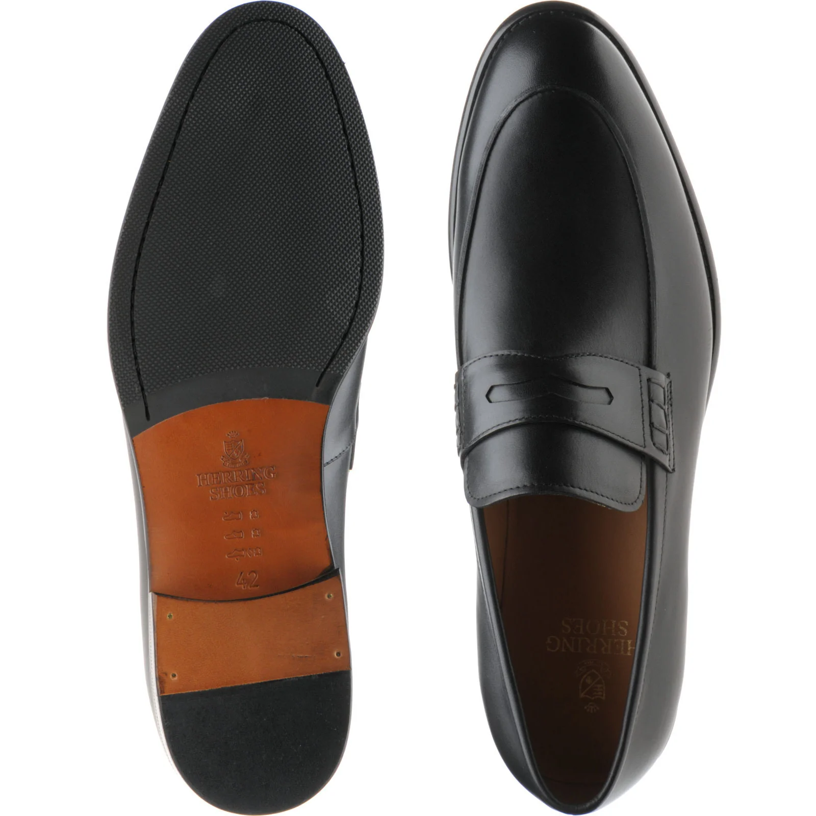 Herring Edmonton II mens hybrid-soled loafers in black calf - Image 3