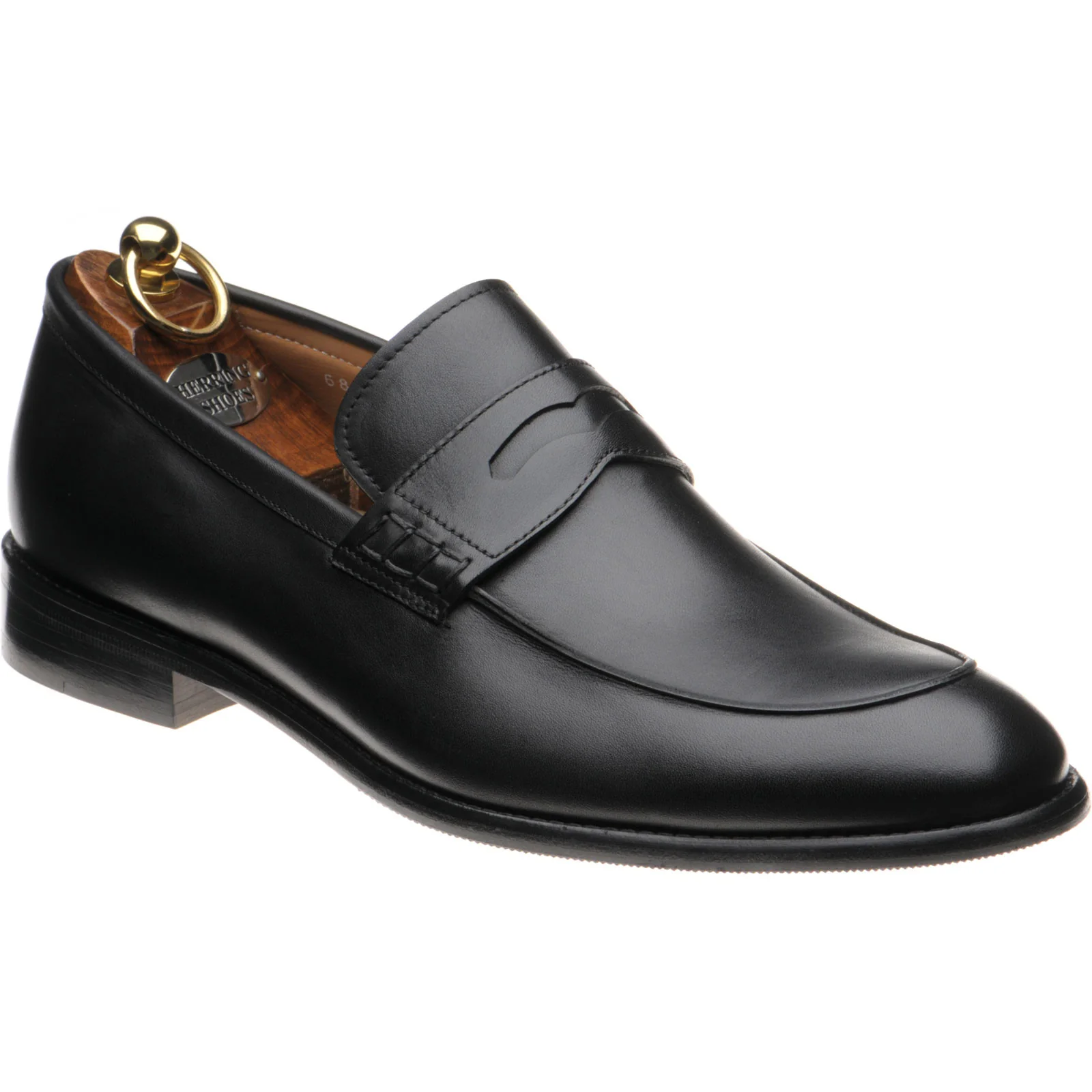 Herring Edmonton II mens hybrid-soled loafers in black calf (second)