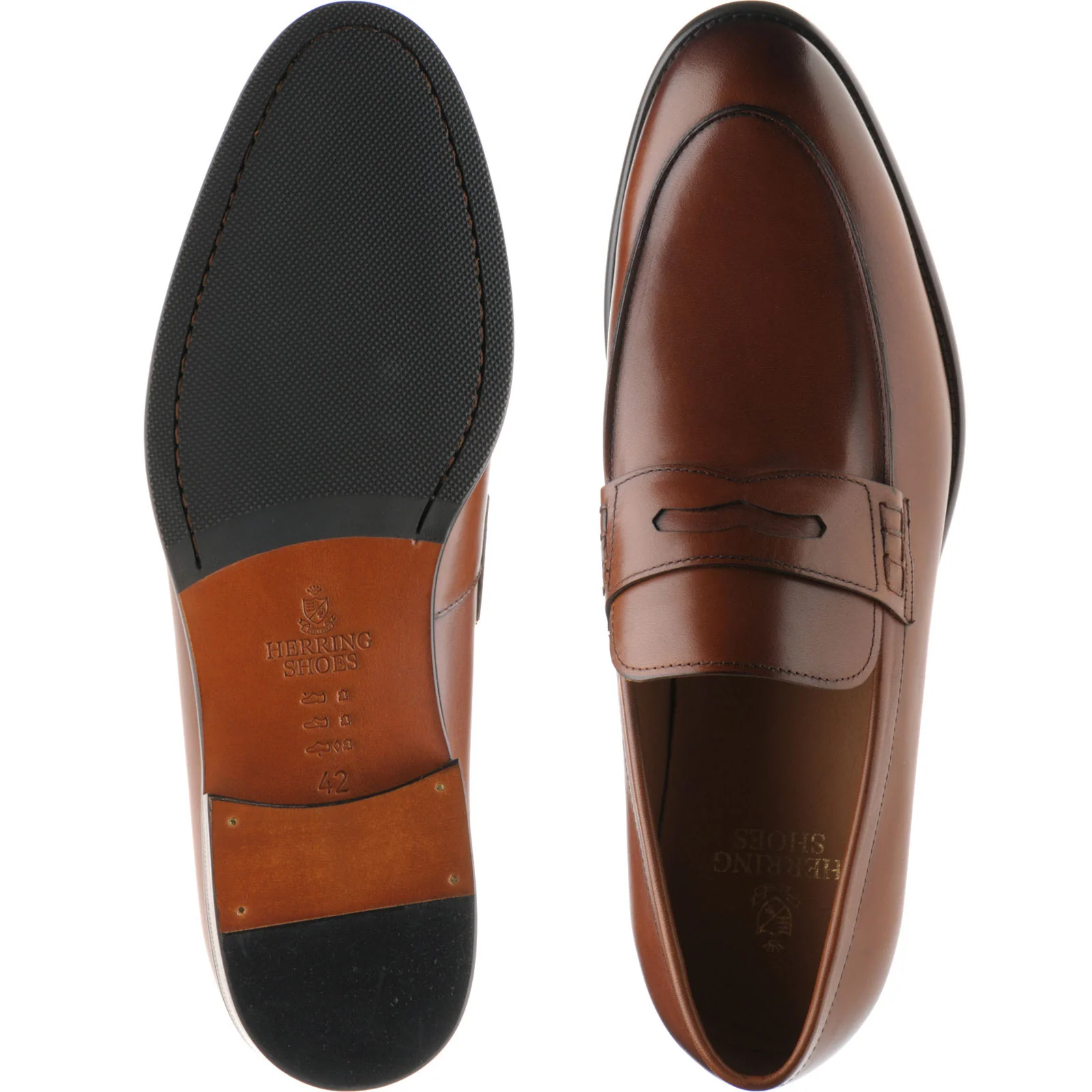 Herring Edmonton II mens hybrid-soled loafers in brown calf - Image 3