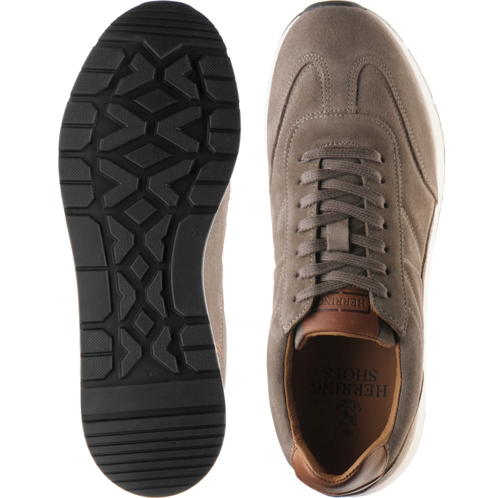 Herring Elan mens rubber-soled in mocha suede - Image 3