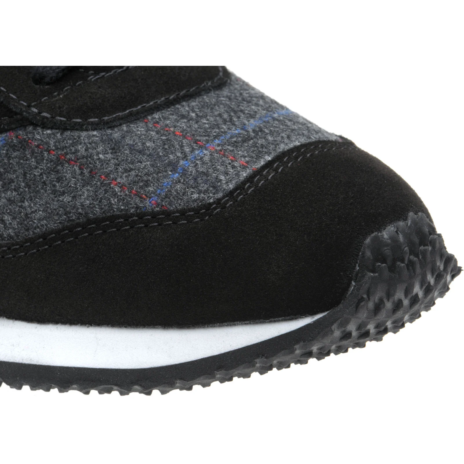 Herring Ensign Trainer mens rubber-soled trainers in black suede and grey tweed - Image 5