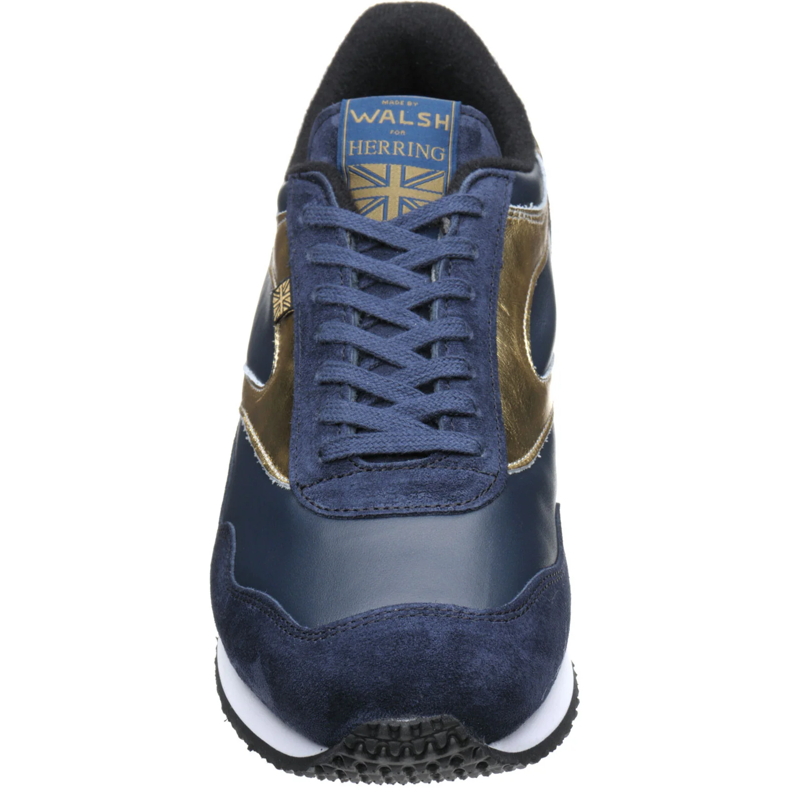 Herring Ensign Trainer mens rubber-soled trainers in blue suede and navy calf - Image 2