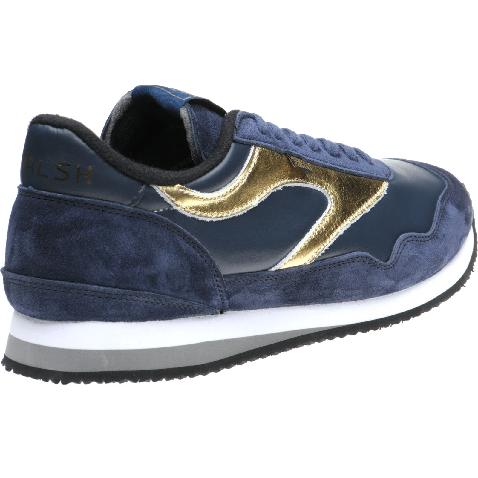 Herring Ensign Trainer mens rubber-soled trainers in blue suede and navy calf - Image 4