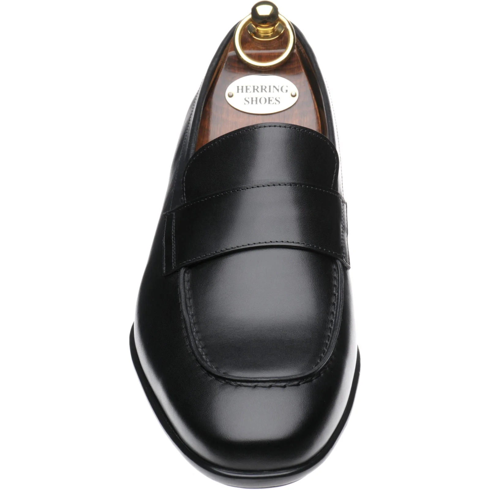 Herring Enzo mens rubber-soled loafers in black calf - Image 2