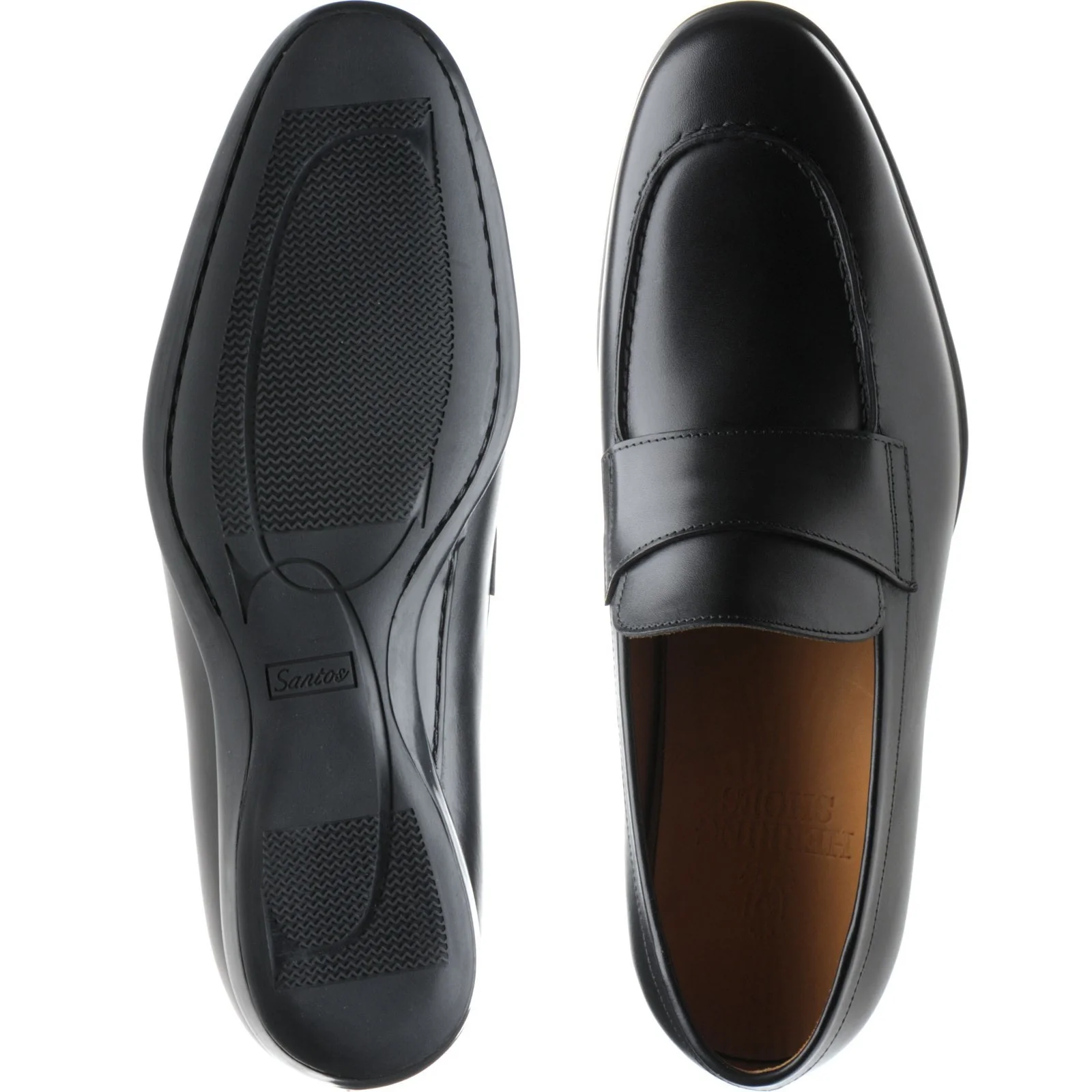Herring Enzo mens rubber-soled loafers in black calf - Image 3
