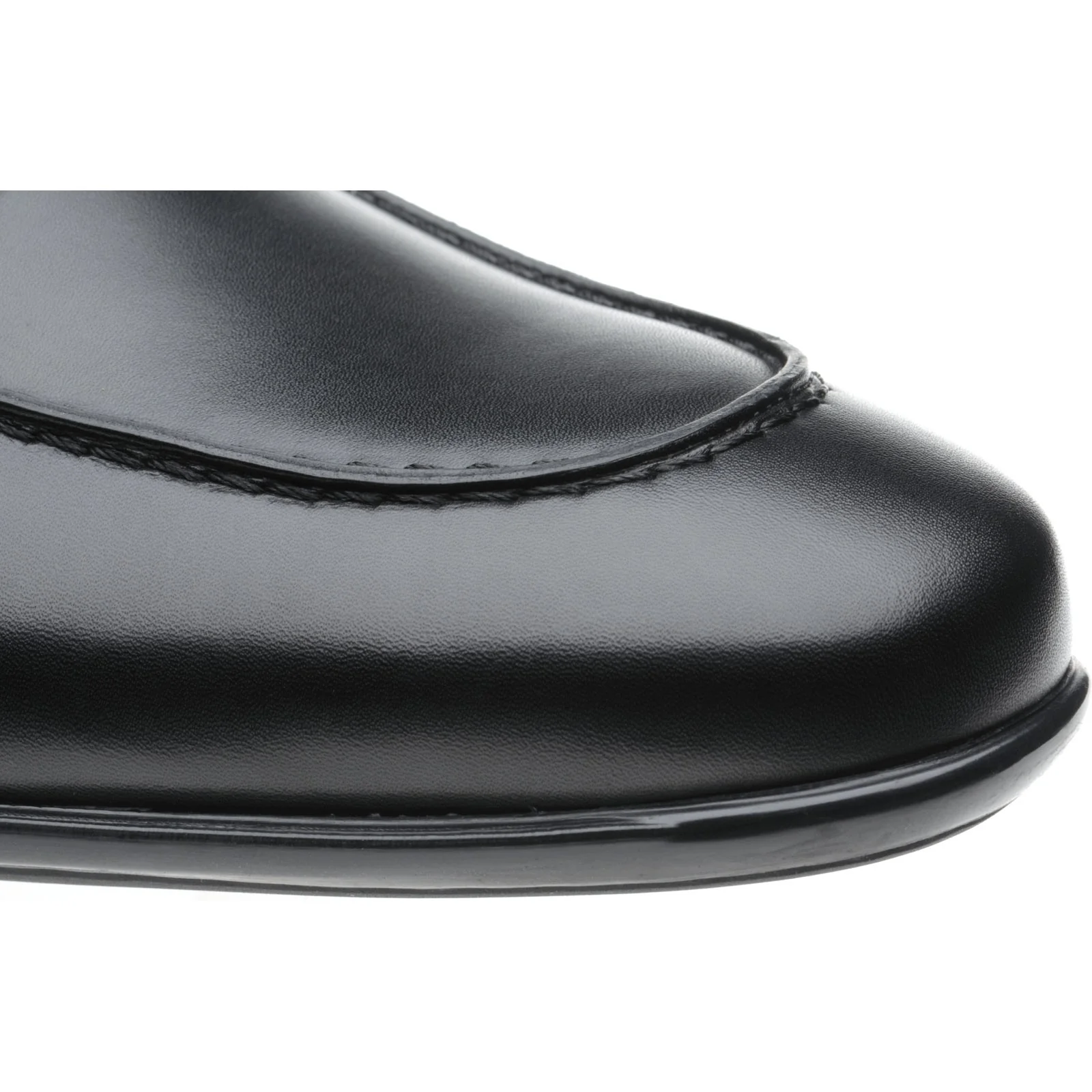 Herring Enzo mens rubber-soled loafers in black calf - Image 5