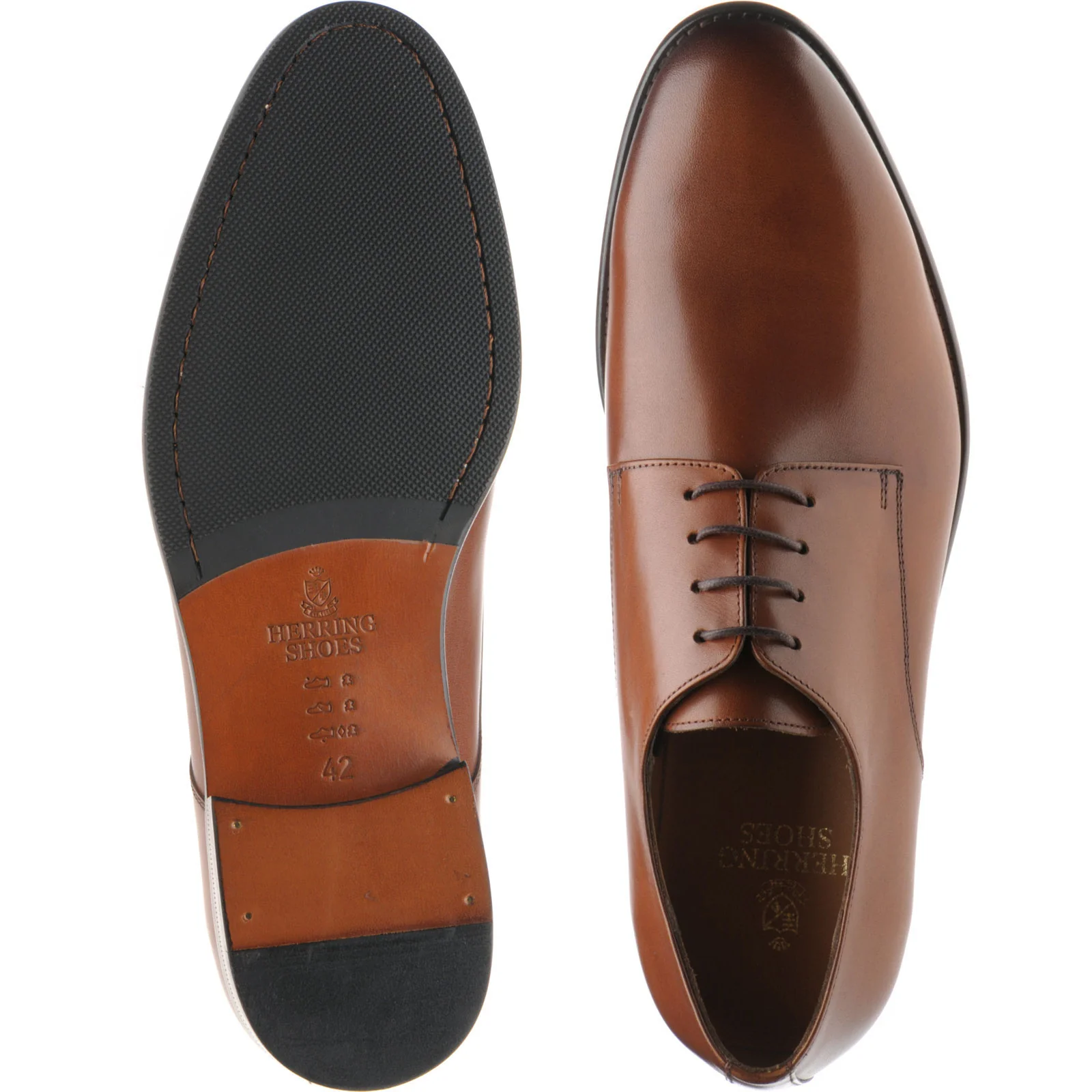 Herring Epping II mens hybrid-soled Derby shoes in brown calf - Image 3