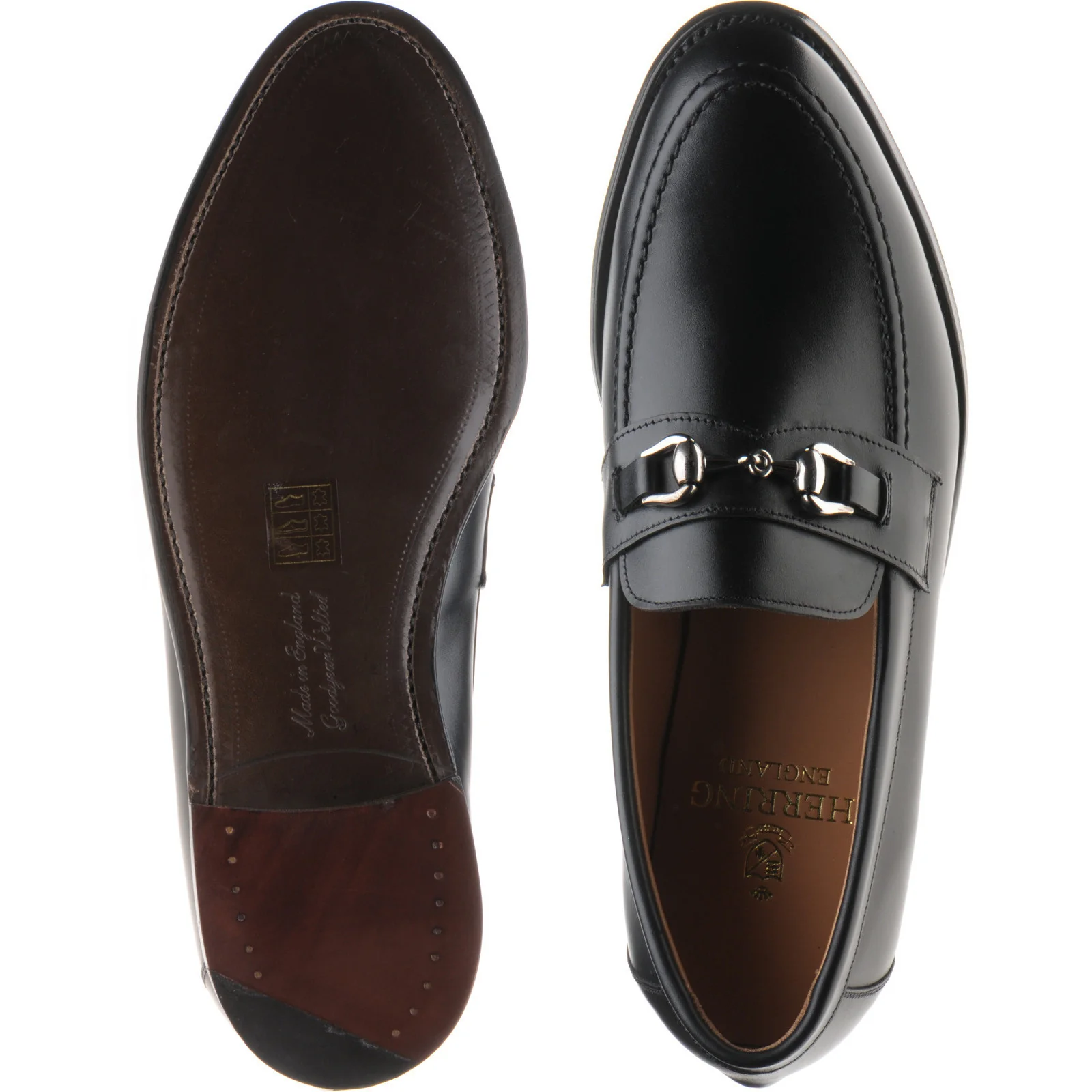 Herring Esher mens loafers in black calf - Image 3
