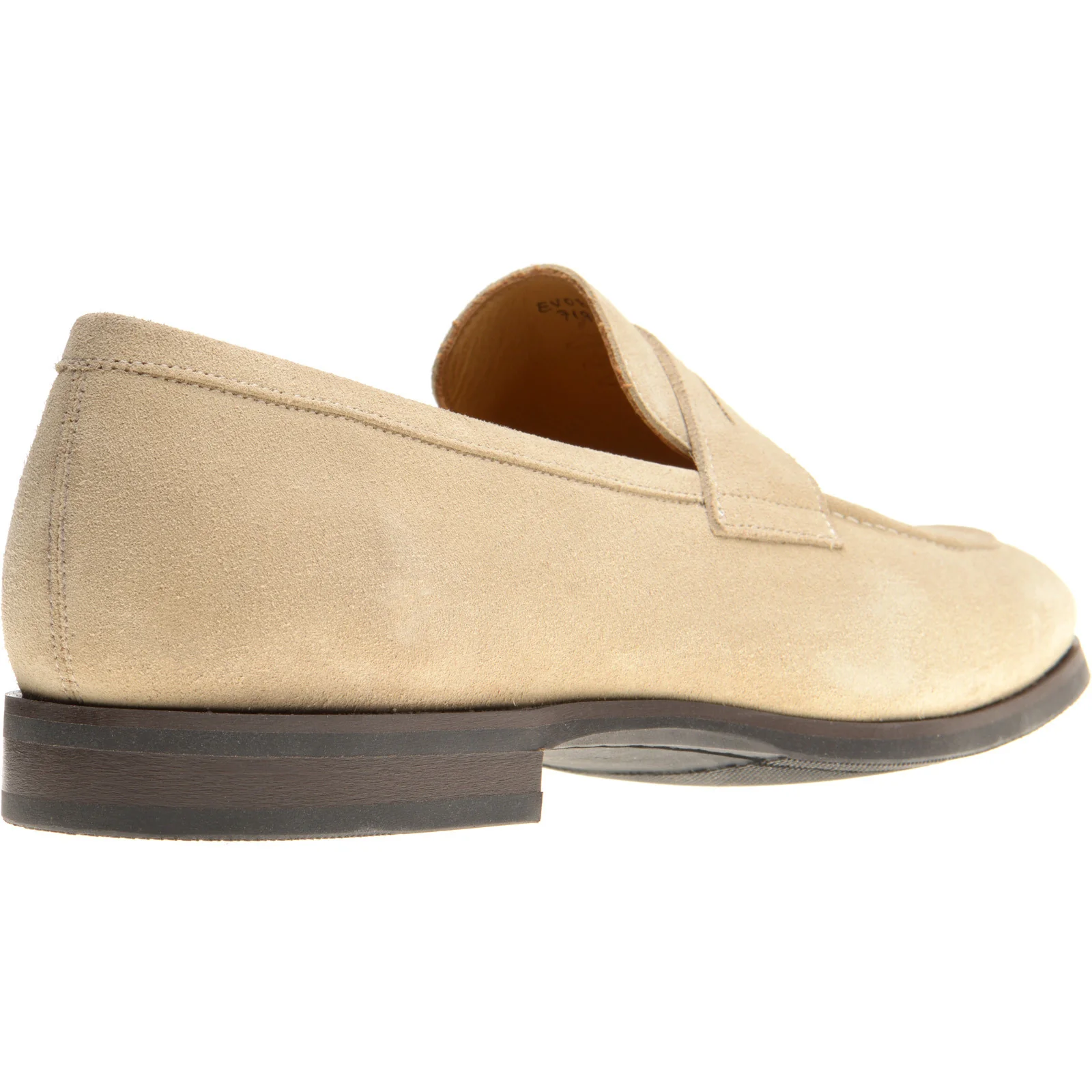 Herring Evora mens rubber-soled loafers in cream suede - Image 4