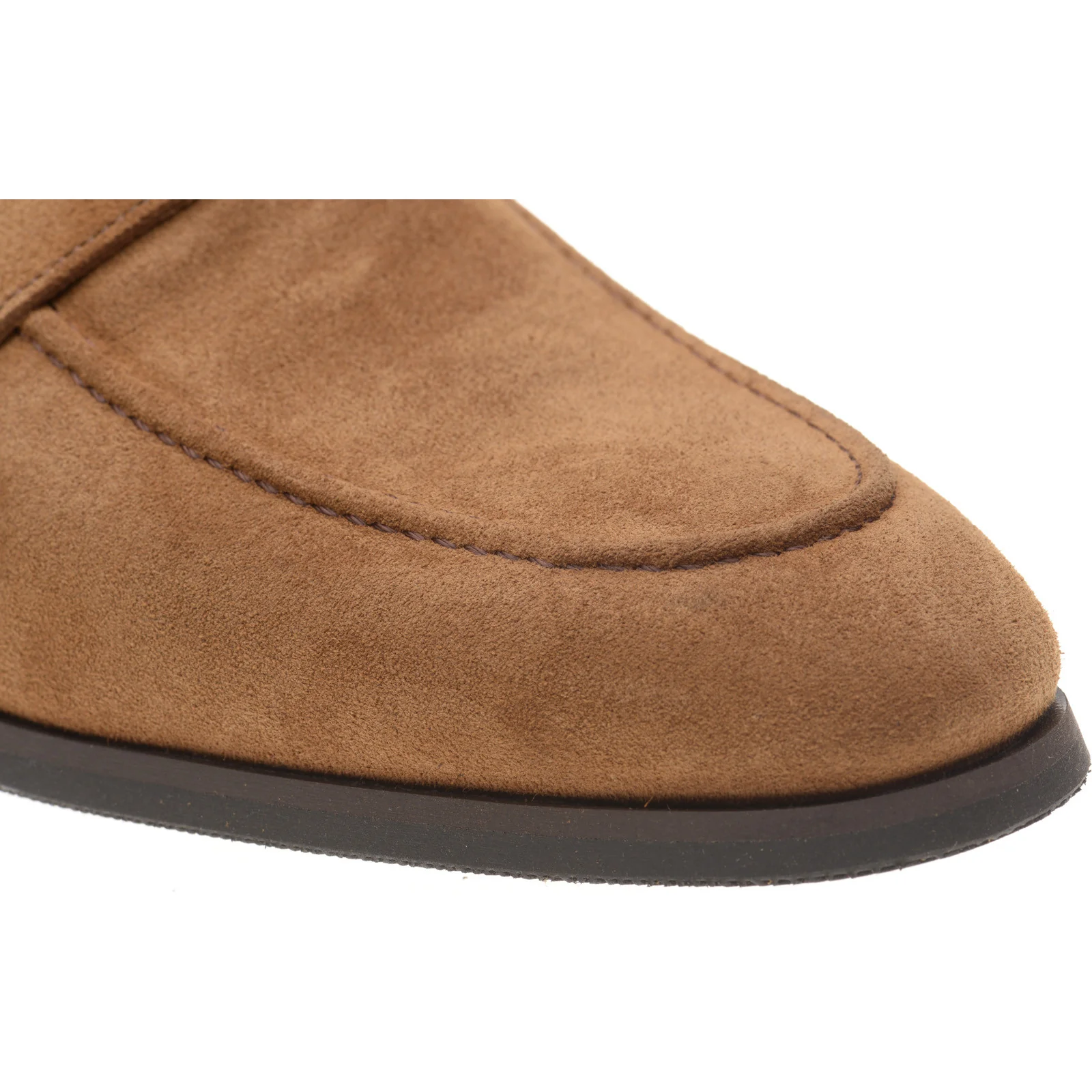 Herring Evora mens rubber-soled loafers in tan suede - Image 5