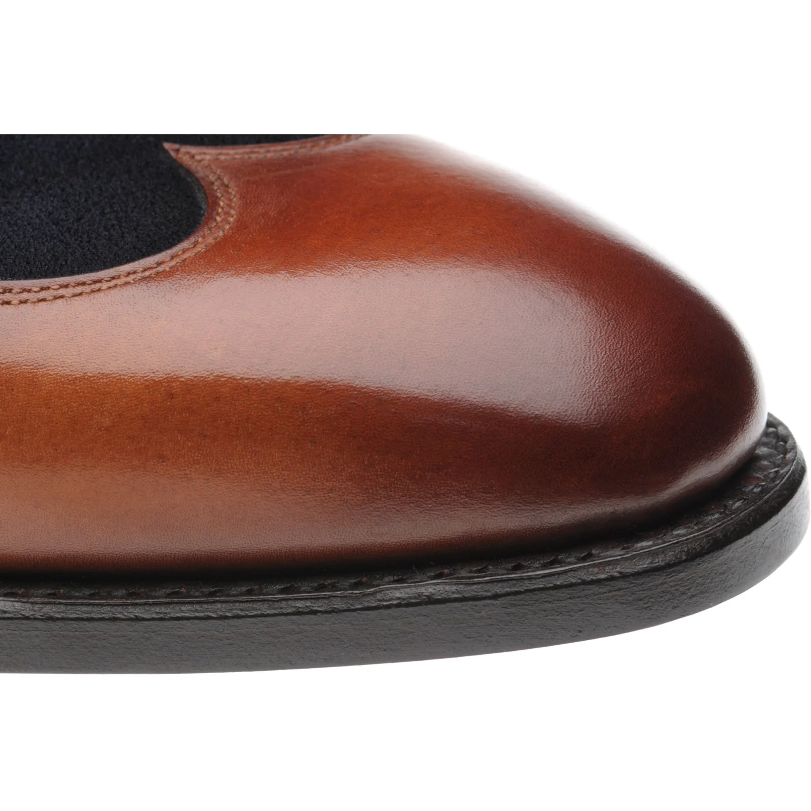 Herring Farnborough mens two-tone formal shoes in tan calf and navy suede - Image 5