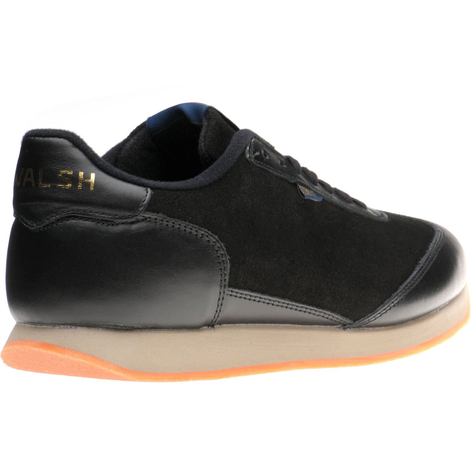 Herring Fierce Trainer mens rubber-soled trainers in black calf and black suede - Image 4