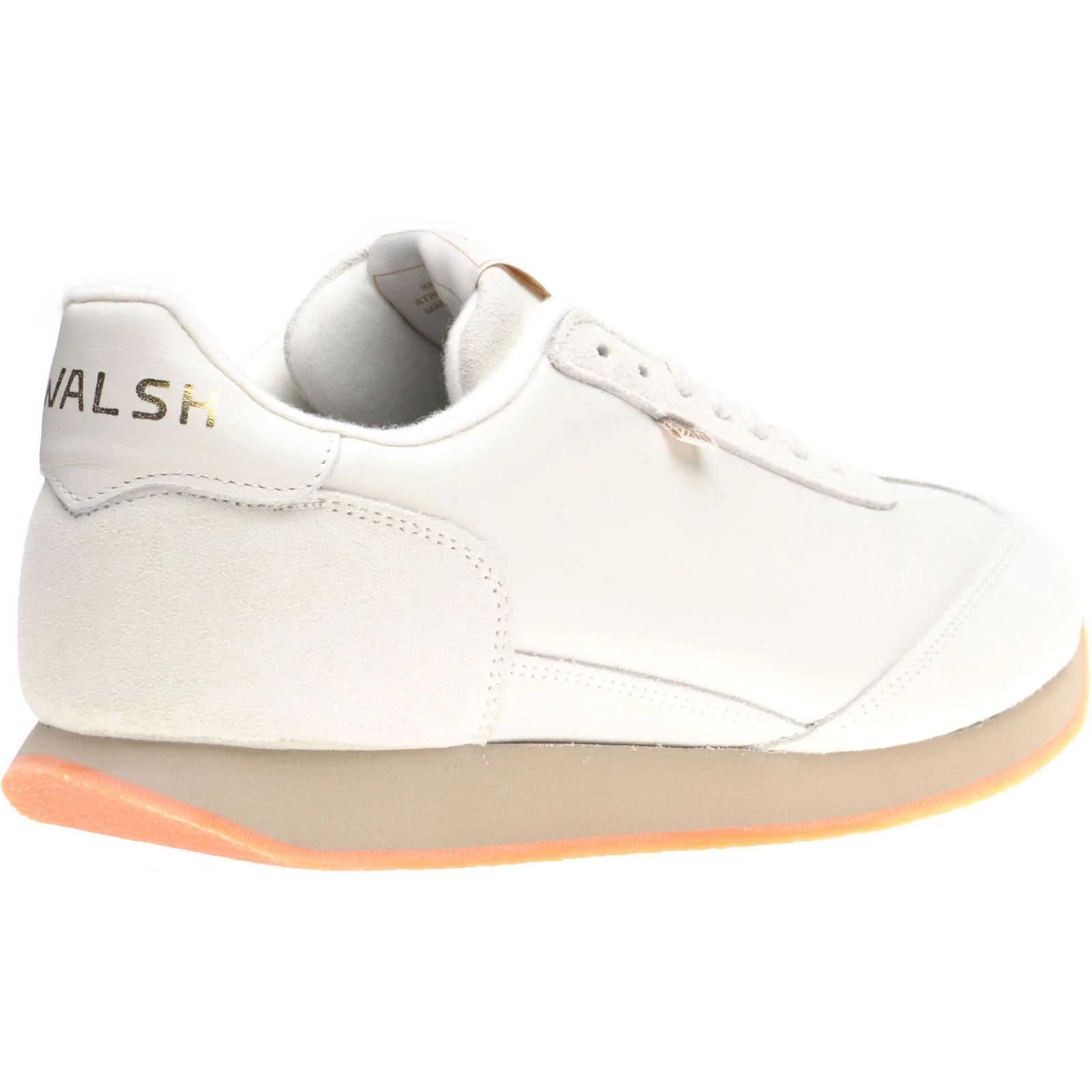 Herring Fierce Trainer mens rubber-soled trainers in white calf and stone suede - Image 4