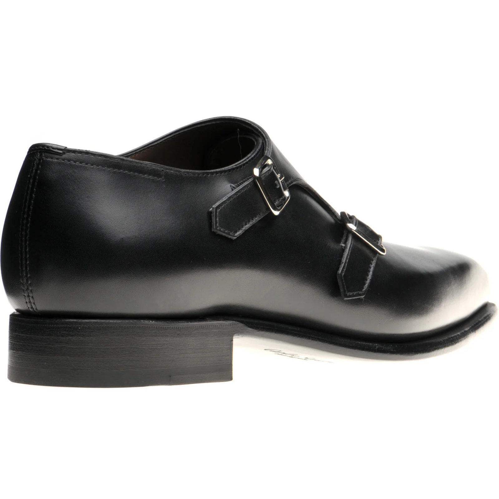 Herring Fitzrovia mens monk shoes in black calf - Image 4