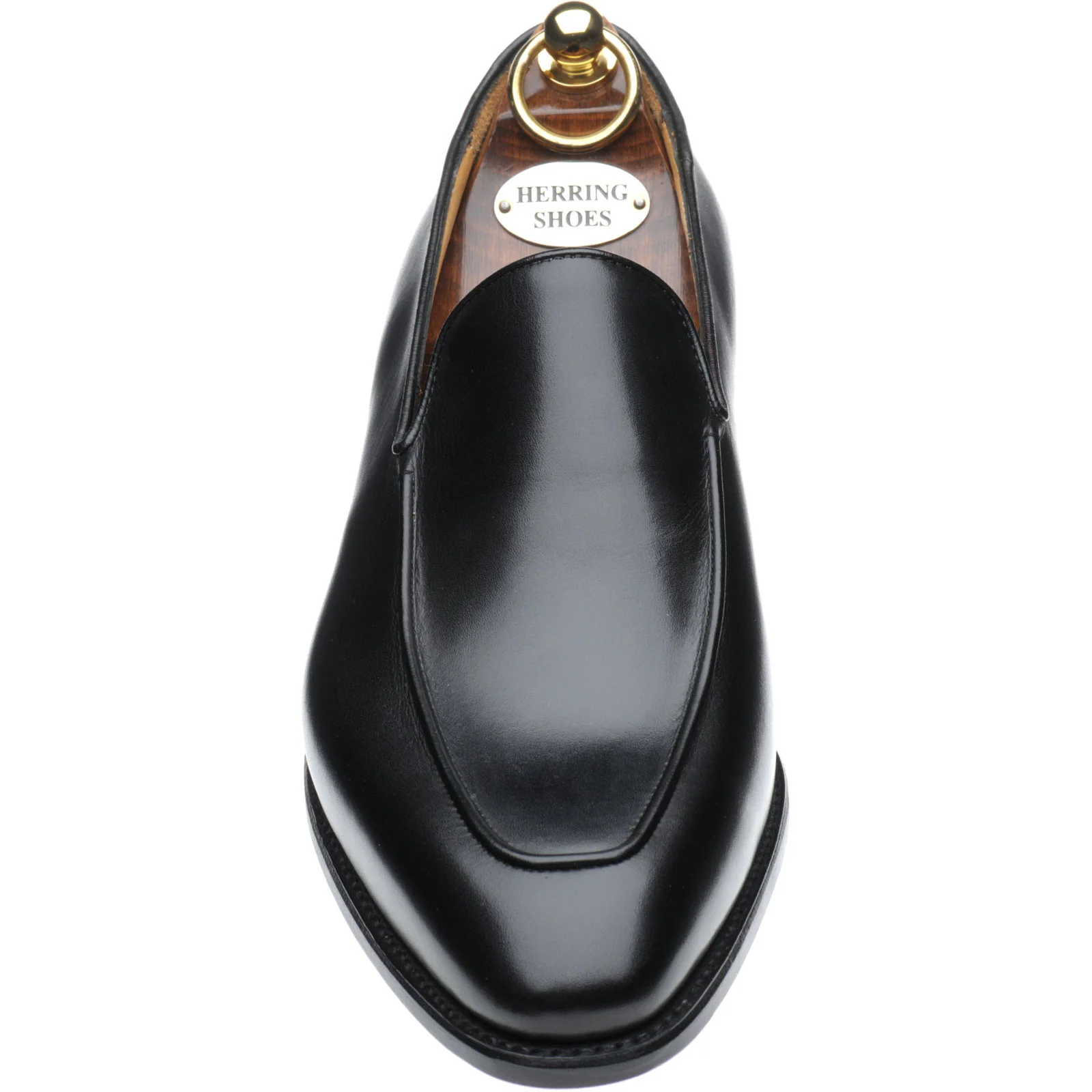 Herring Fleming mens loafers in black calf (second) - Image 2