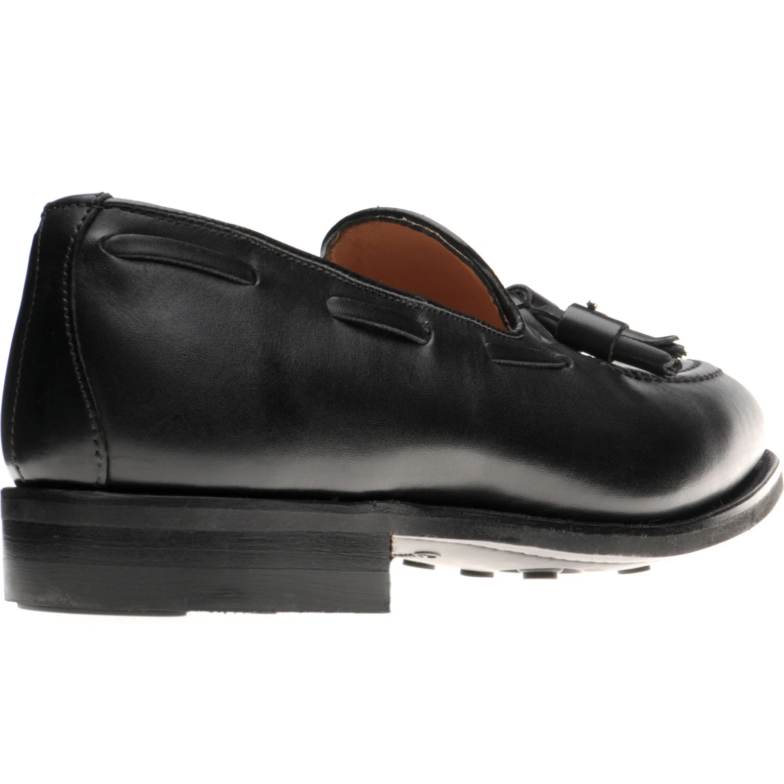 Herring Fletcher mens rubber-soled tasselled loafers in black calf - Image 4