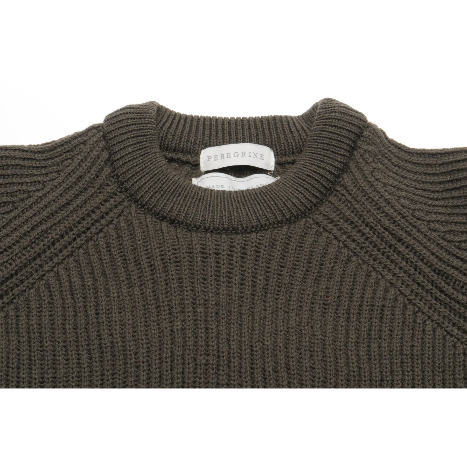 Herring Ford Crew Jumper by Peregrine in olive - Image 2