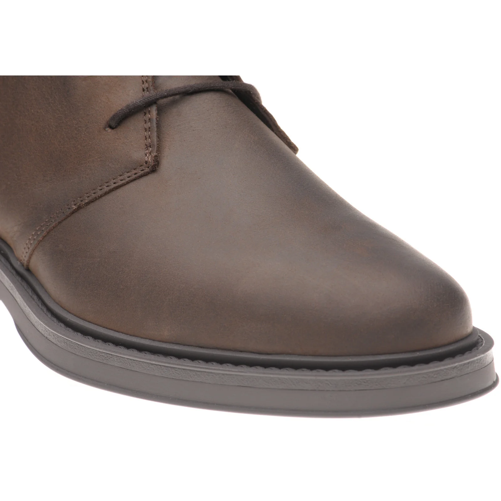 Herring Forge mens rubber-soled Chukka boots in brown waxy (second) - Image 5