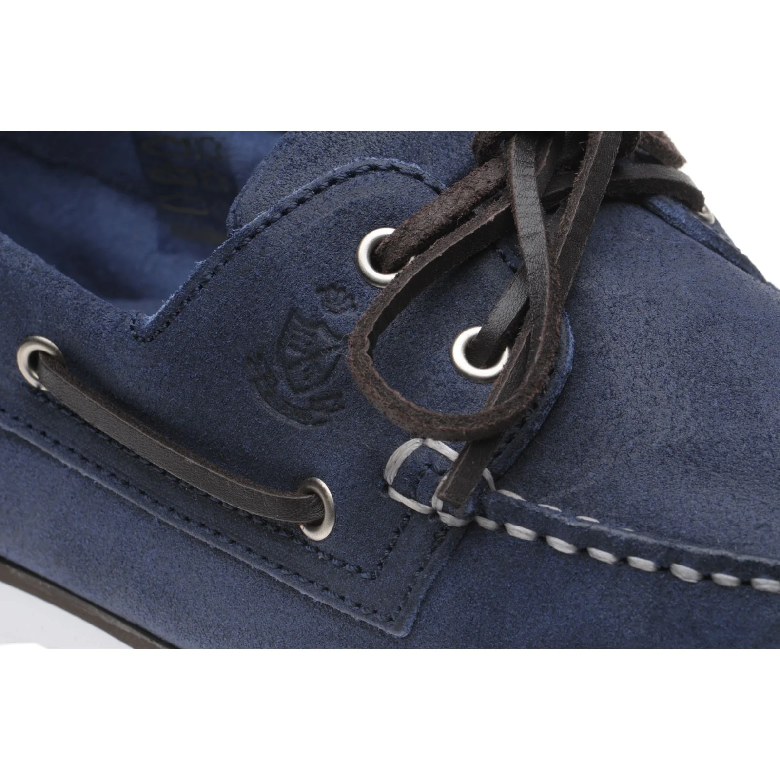 Herring Fowey mens rubber-soled deck shoes in navy - Image 4