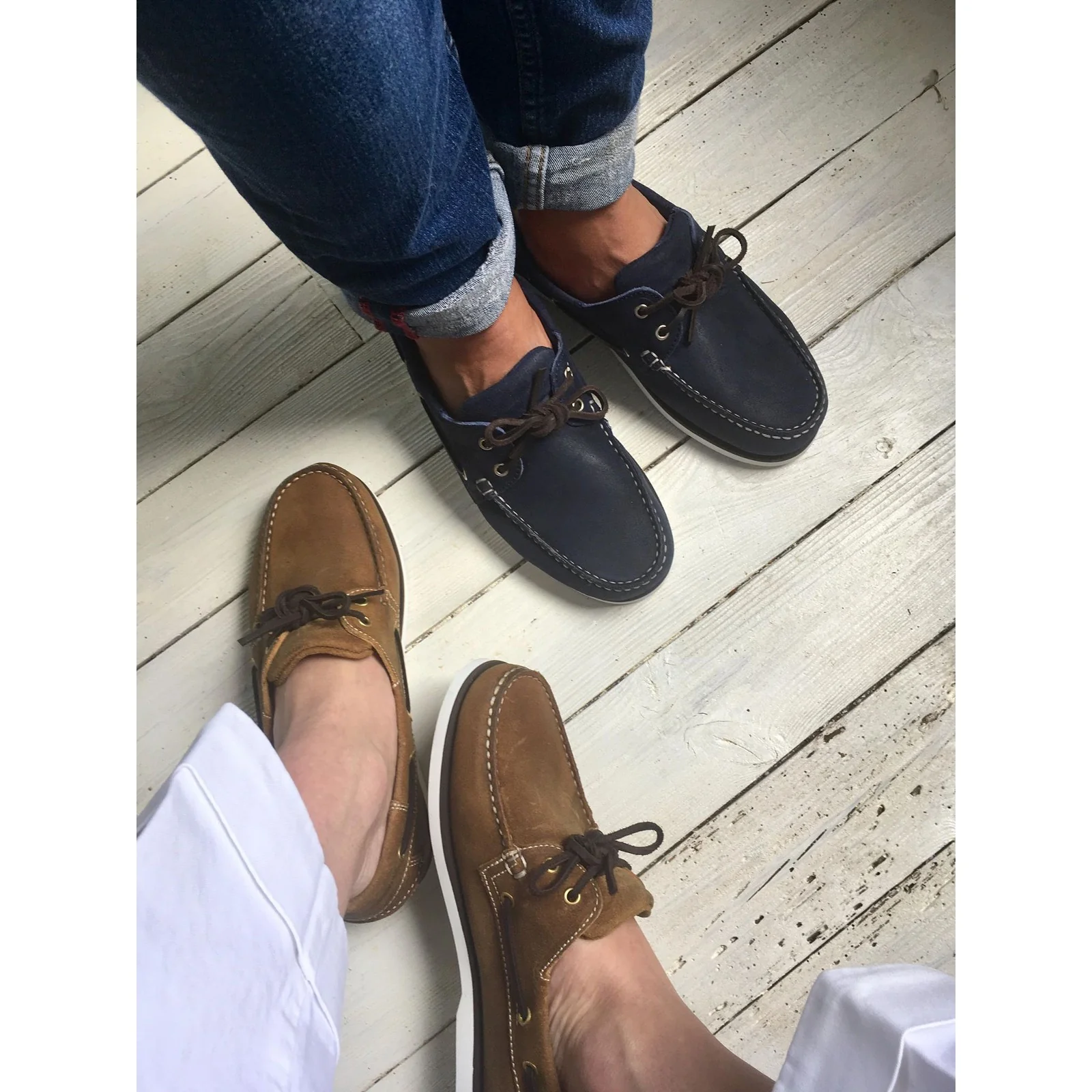 Herring Fowey mens rubber-soled deck shoes in navy - Image 6