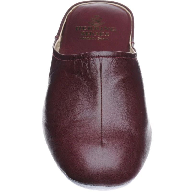 Herring Gavin mens slippers in burgundy kid (second) - Image 2