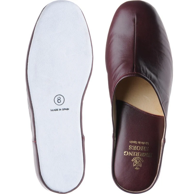 Herring Gavin mens slippers in burgundy kid (second) - Image 3