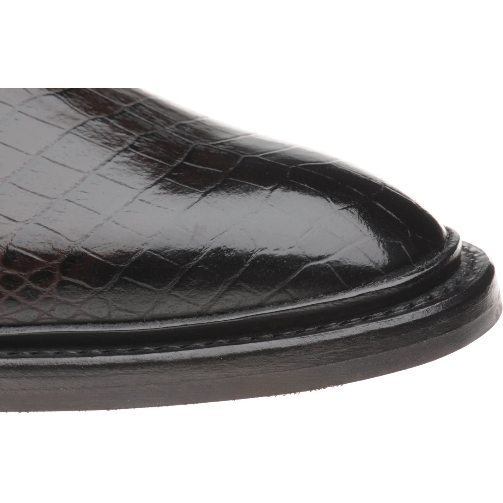 Herring Geneva mens rubber-soled Chelsea boots in dark brown croc - Image 5