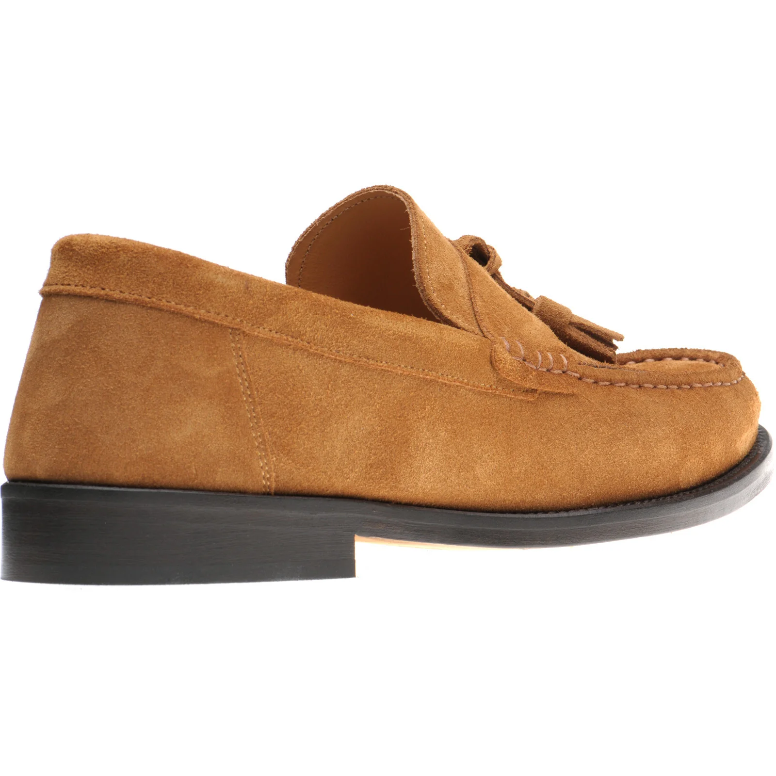 Herring Genoa mens tasselled loafers in tan suede - Image 4