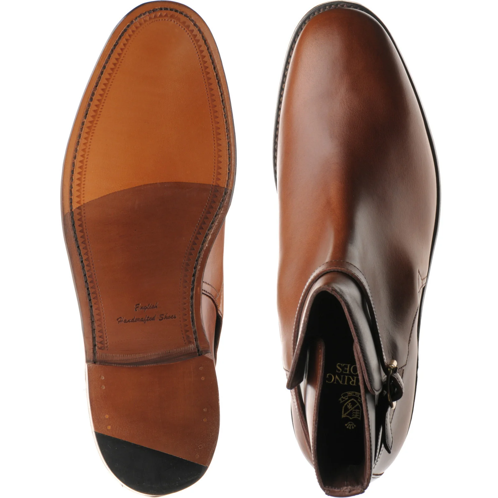 Herring George mens boots in brown waxy - Image 3