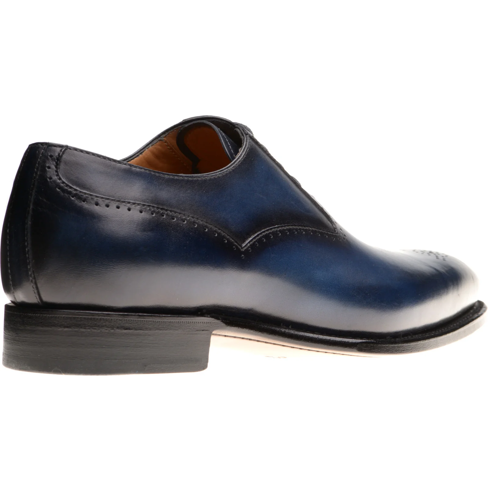 Herring Gershwin mens semi-brogues in navy calf - Image 4