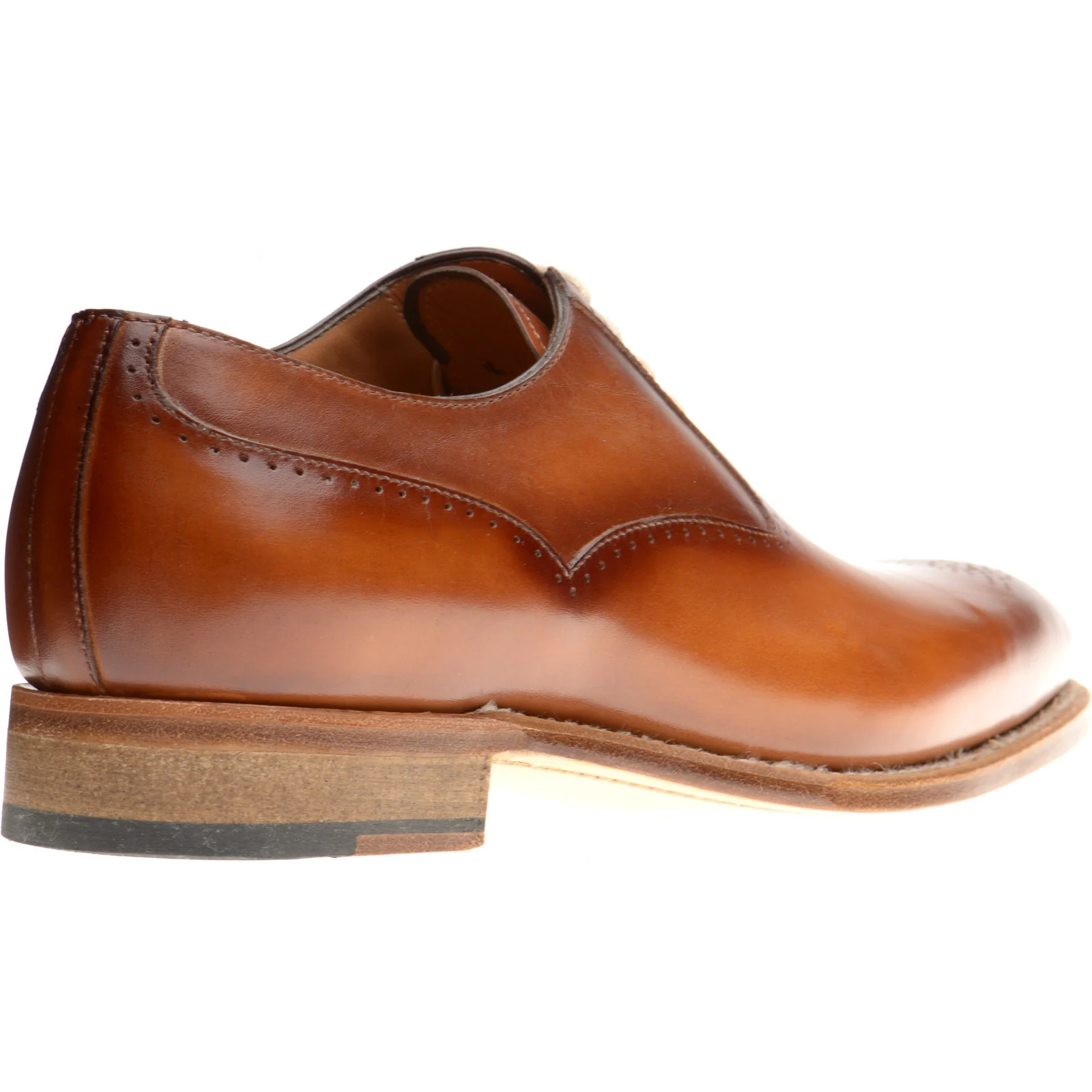Herring Gershwin mens semi-brogues in tan calf - Image 4