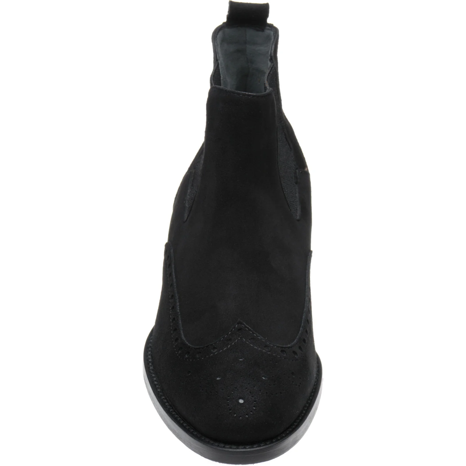 Herring Giovanna ladies rubber-soled brogue boots in black suede - Image 2