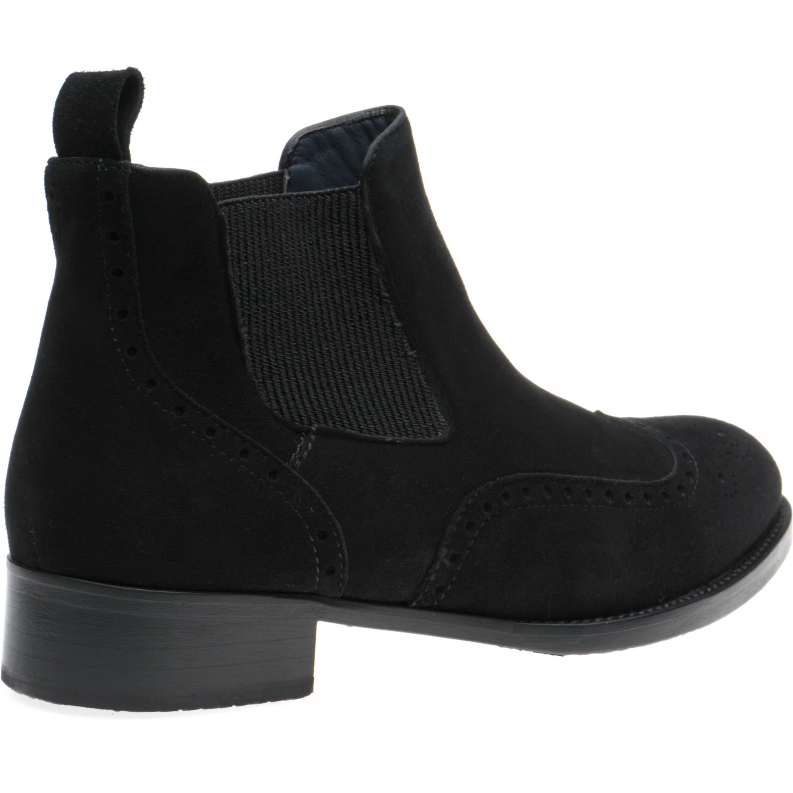 Herring Giovanna ladies rubber-soled brogue boots in black suede - Image 4