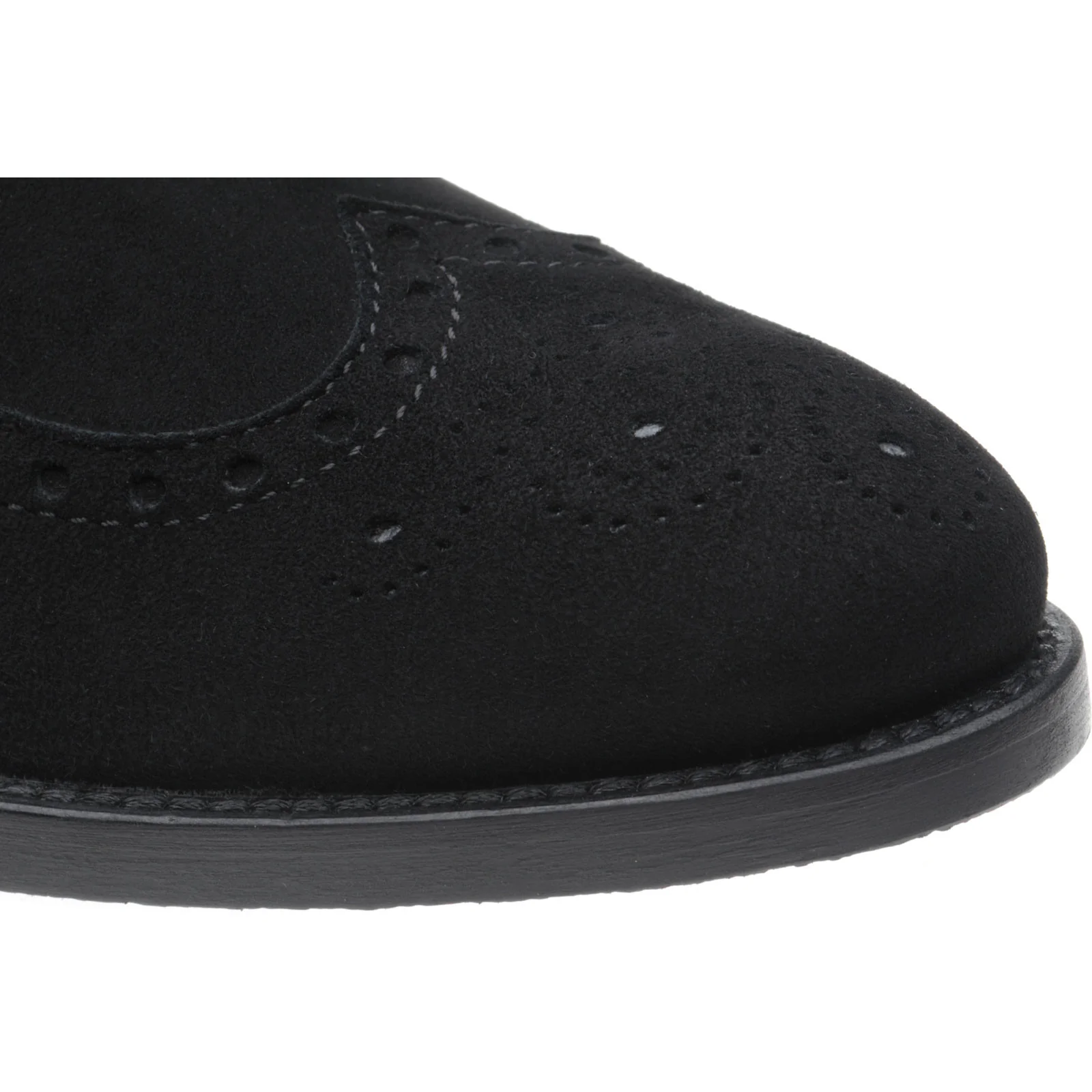 Herring Giovanna ladies rubber-soled brogue boots in black suede - Image 5