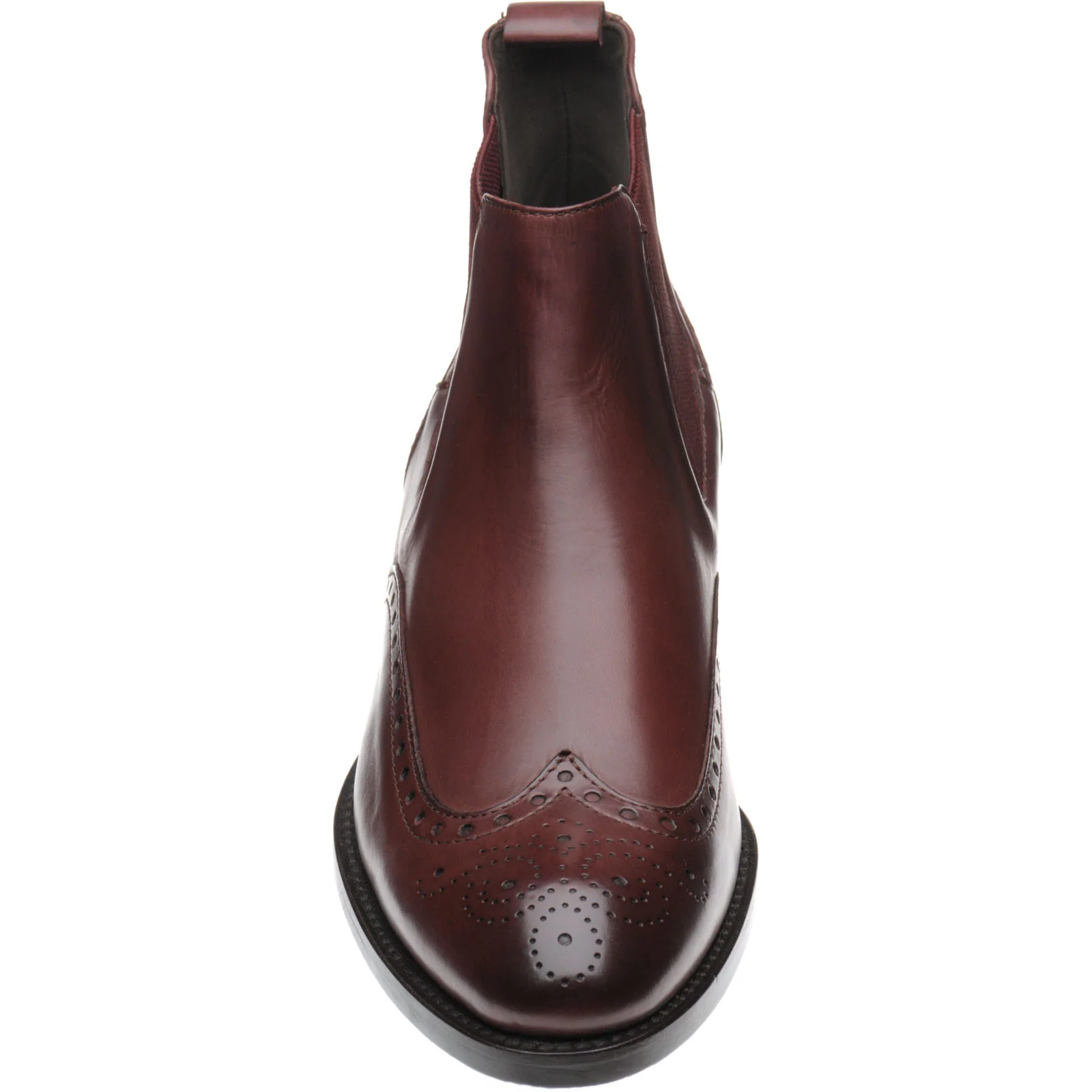 Herring Giovanna ladies rubber-soled brogue boots in burgundy calf - Image 2