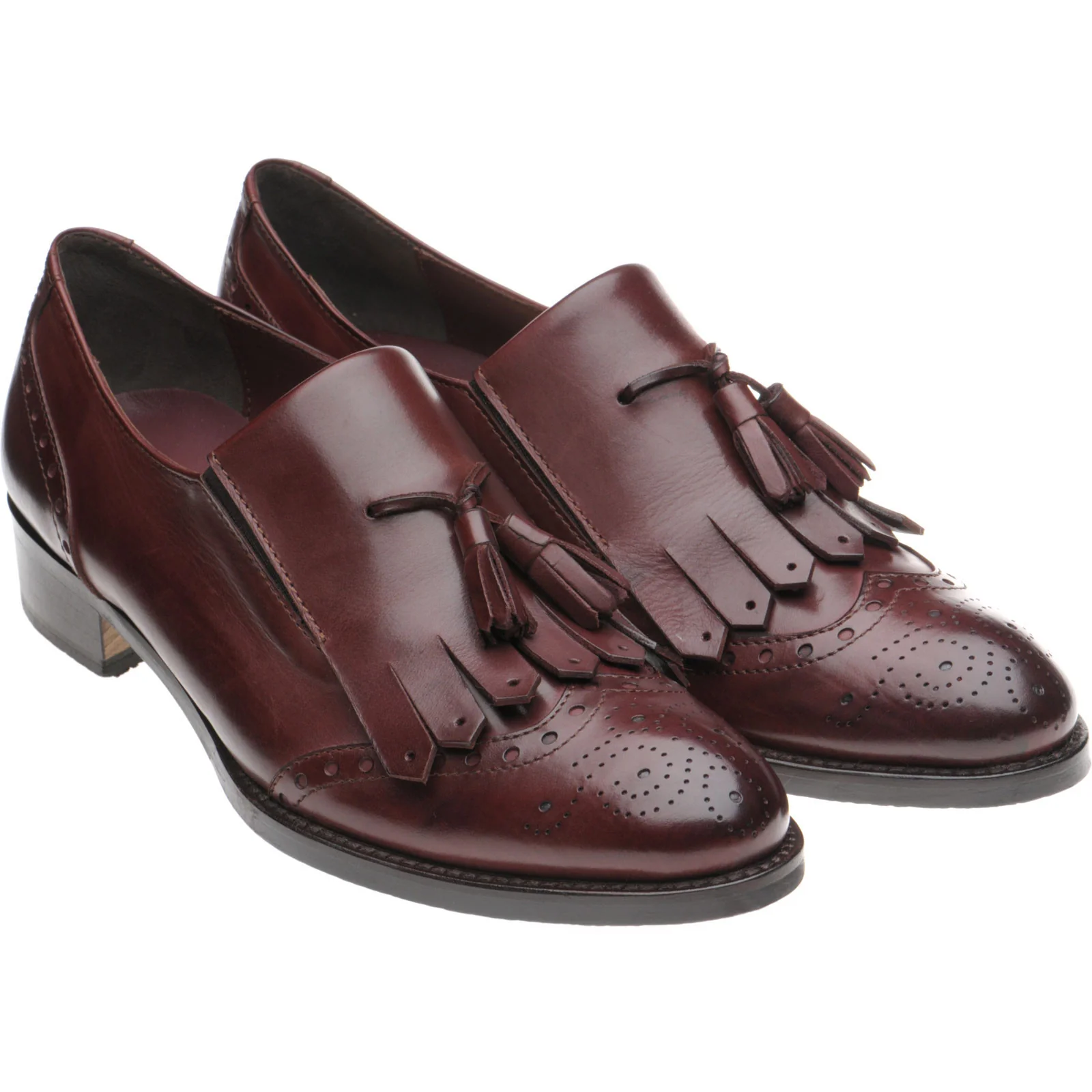 Herring Giulietta ladies hybrid-soled tasselled loafers in burgundy calf