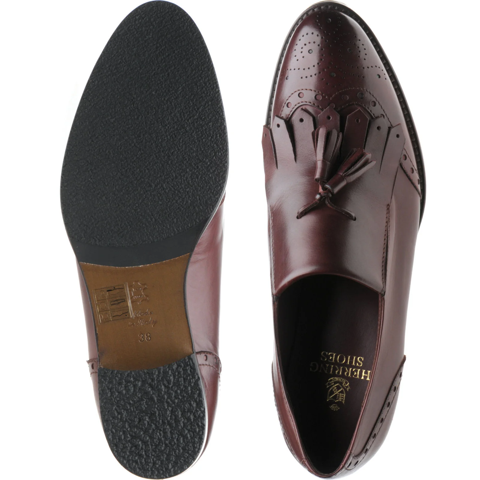 Herring Giulietta ladies hybrid-soled tasselled loafers in burgundy calf - Image 3