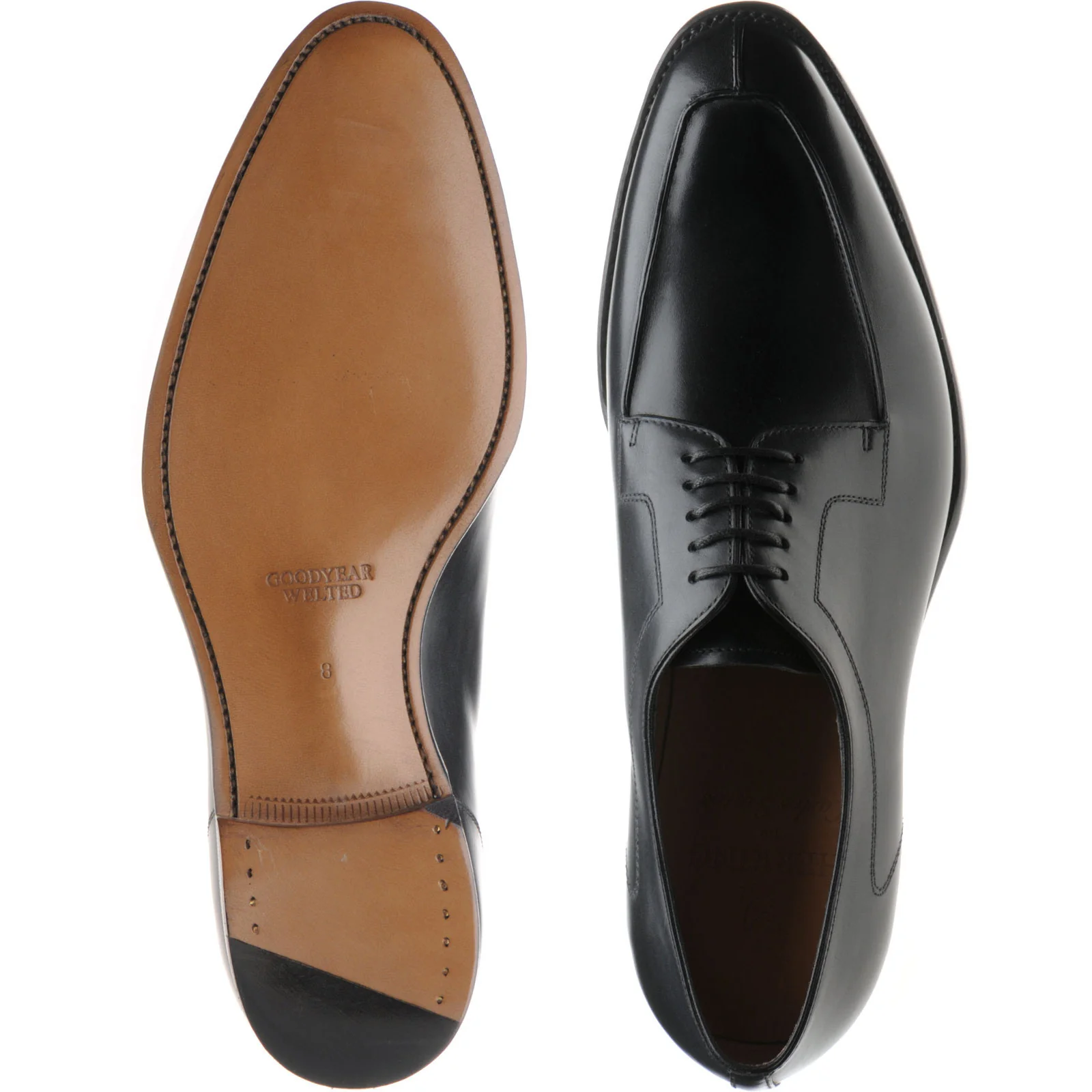 Herring Godwine mens Derby shoes in black calf - Image 3