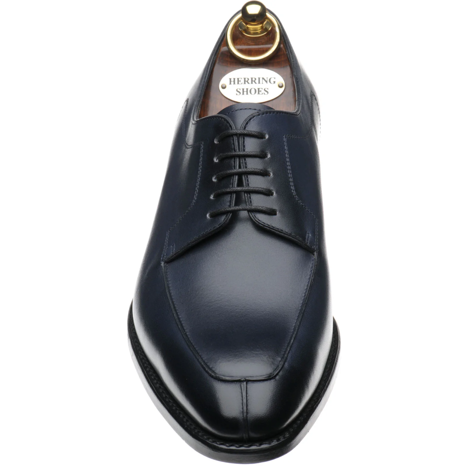 Herring Godwine mens Derby shoes in navy calf - Image 2