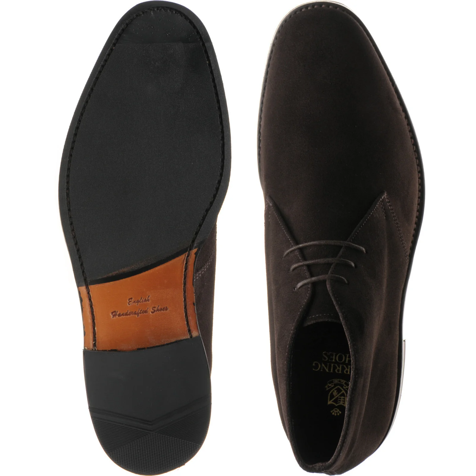 Herring Gosforth II (Rubber) mens hybrid-soled Chukka boots in cigar suede - Image 3