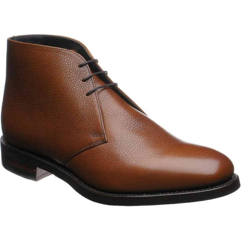 Herring Gosforth II (Rubber) mens hybrid-soled Chukka boots in tan grain (second)
