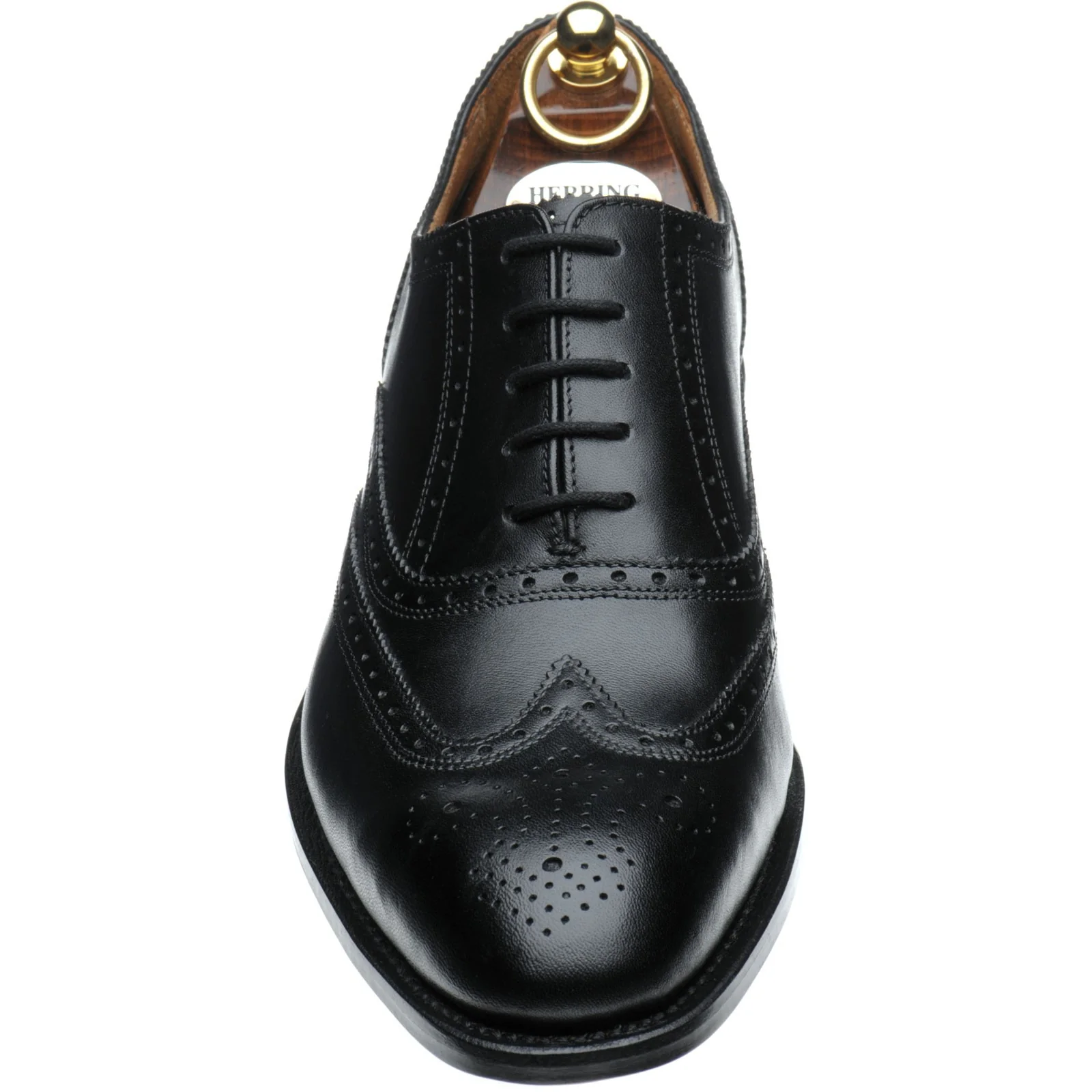 Herring Gosport mens brogues in black calf (second) - Image 2