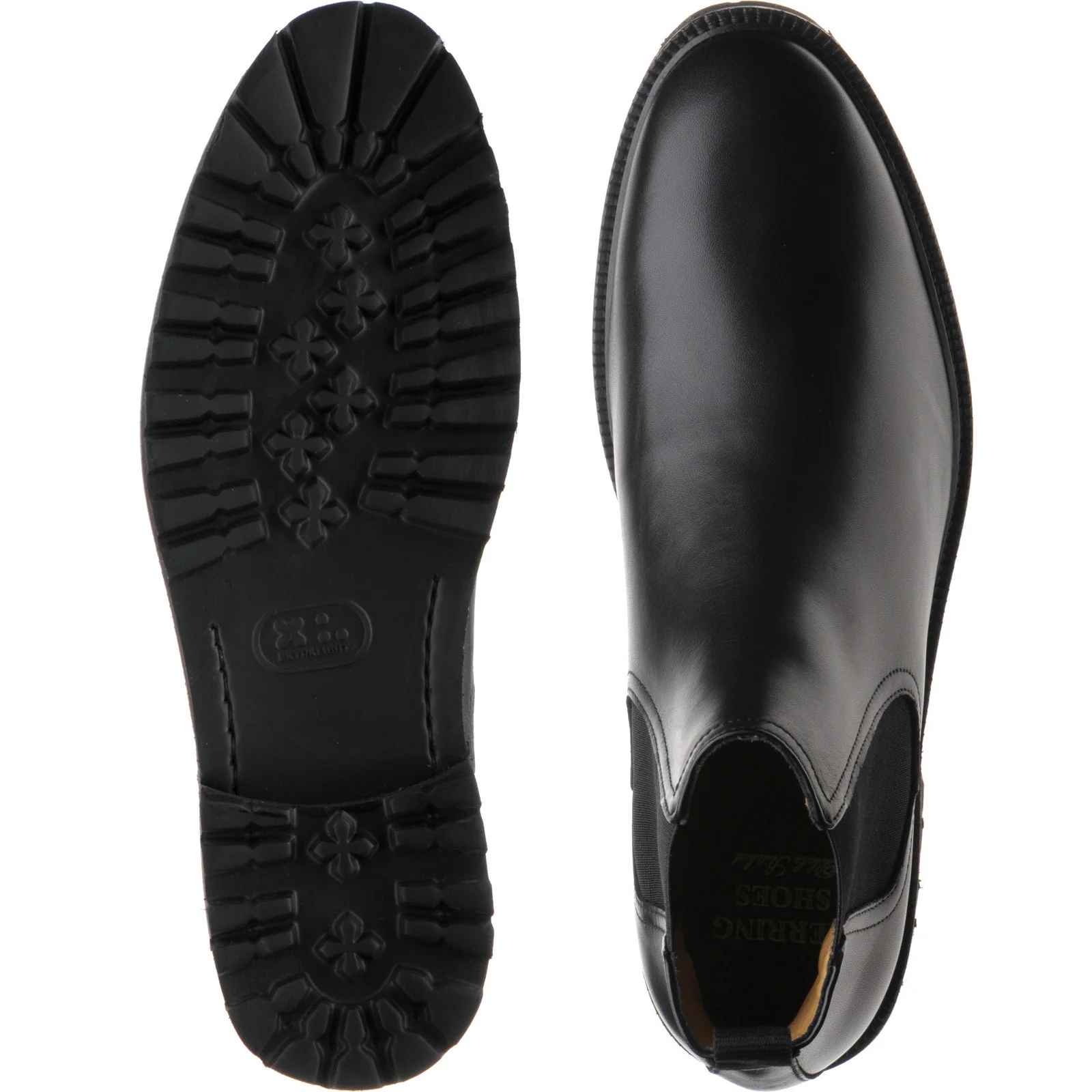 Herring Grange mens rubber-soled boots in black calf - Image 3