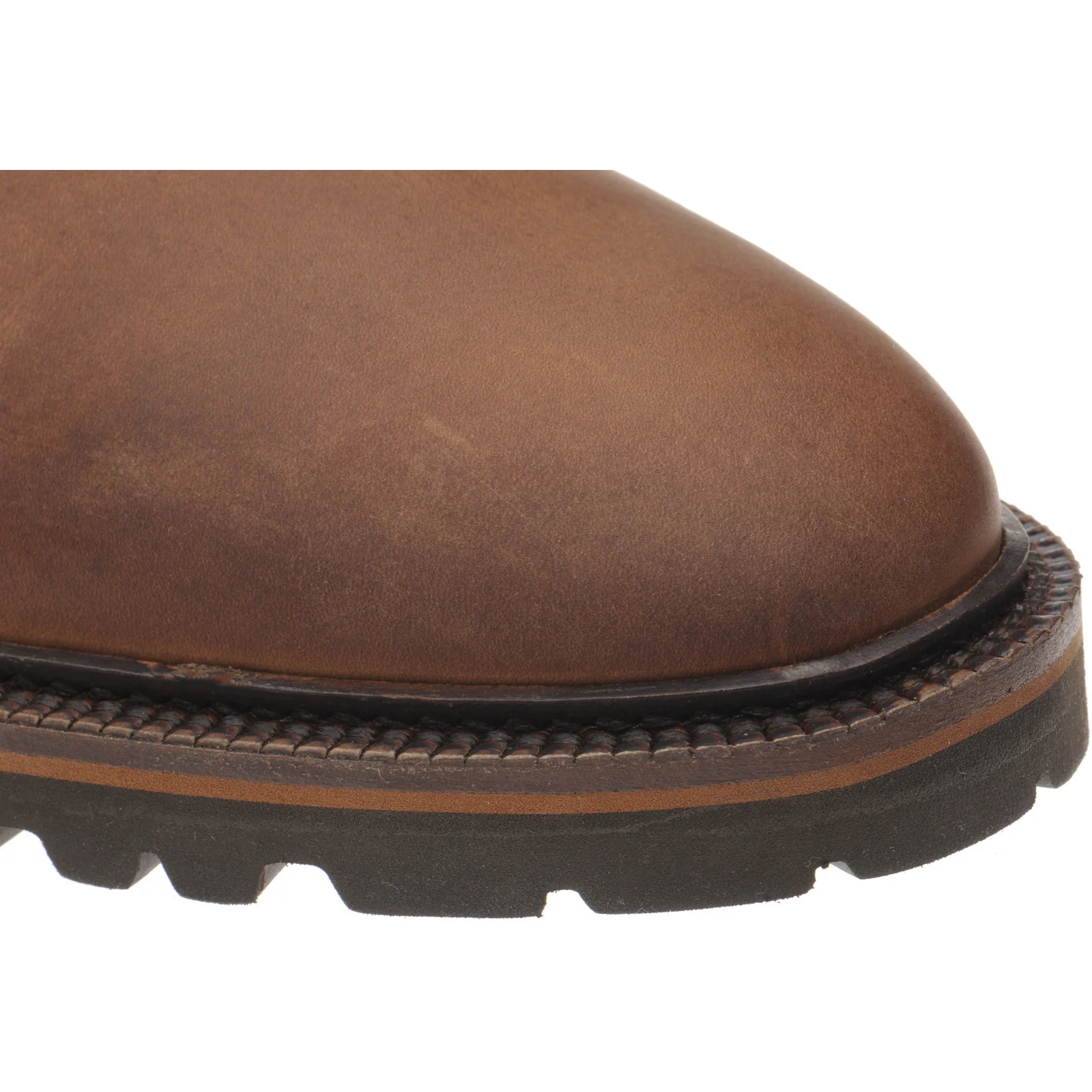 Herring Grange mens rubber-soled boots in nut brown calf - Image 5