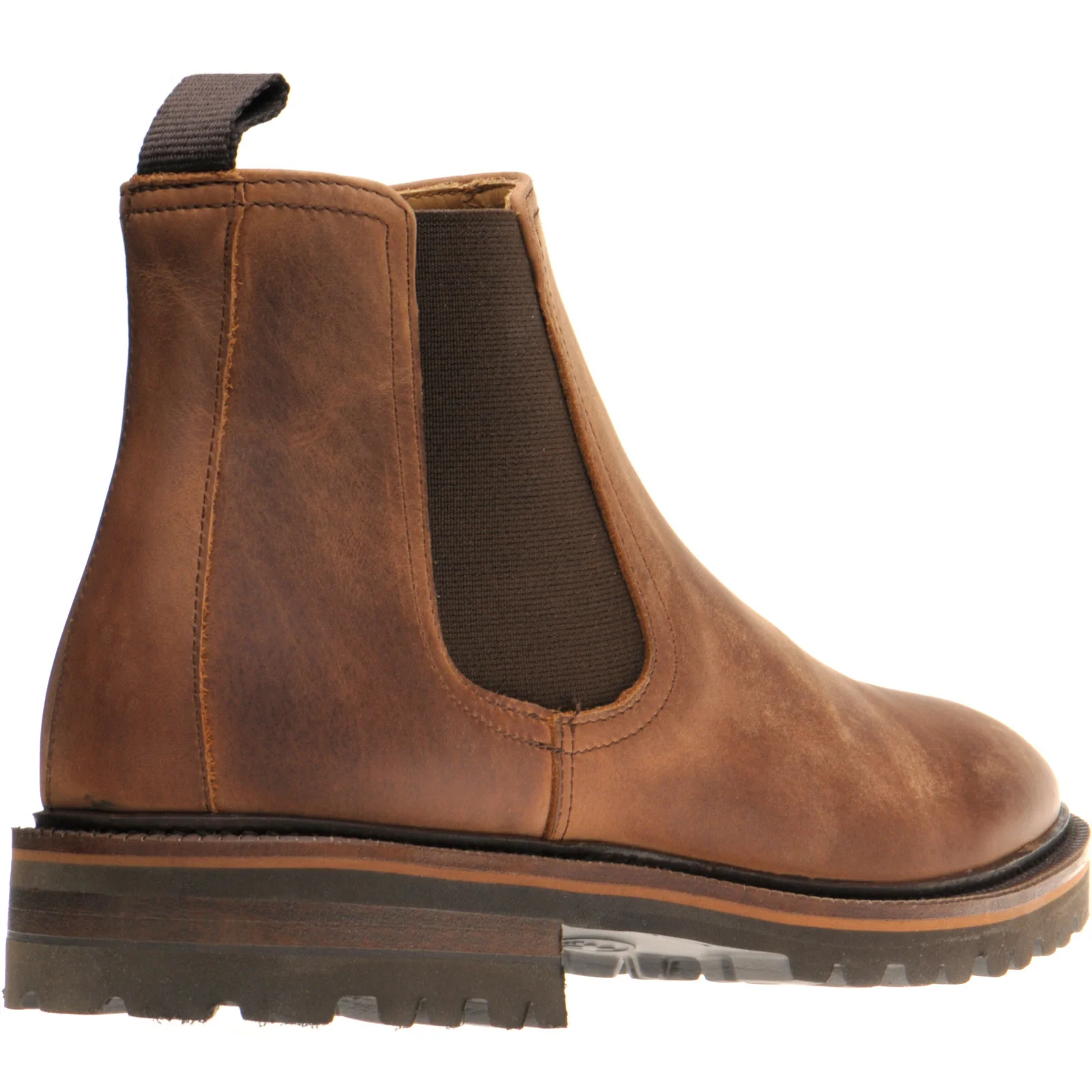 Herring Grange mens rubber-soled boots in nut brown calf (second) - Image 4