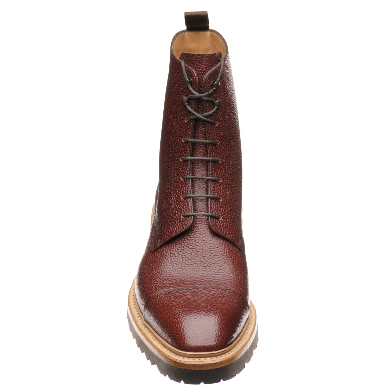 Herring Grantham Rubber mens rubber-soled boots in burgundy grain - Image 2