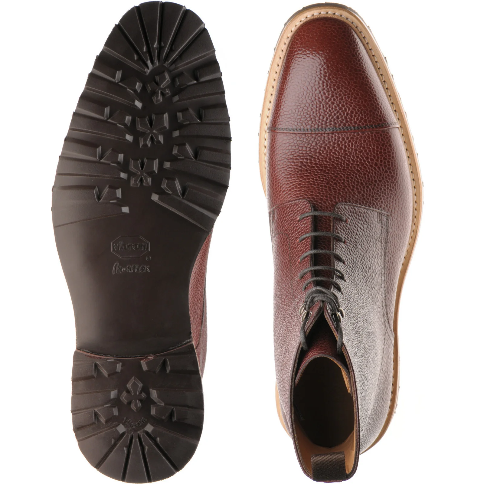 Herring Grantham Rubber mens rubber-soled boots in burgundy grain - Image 3