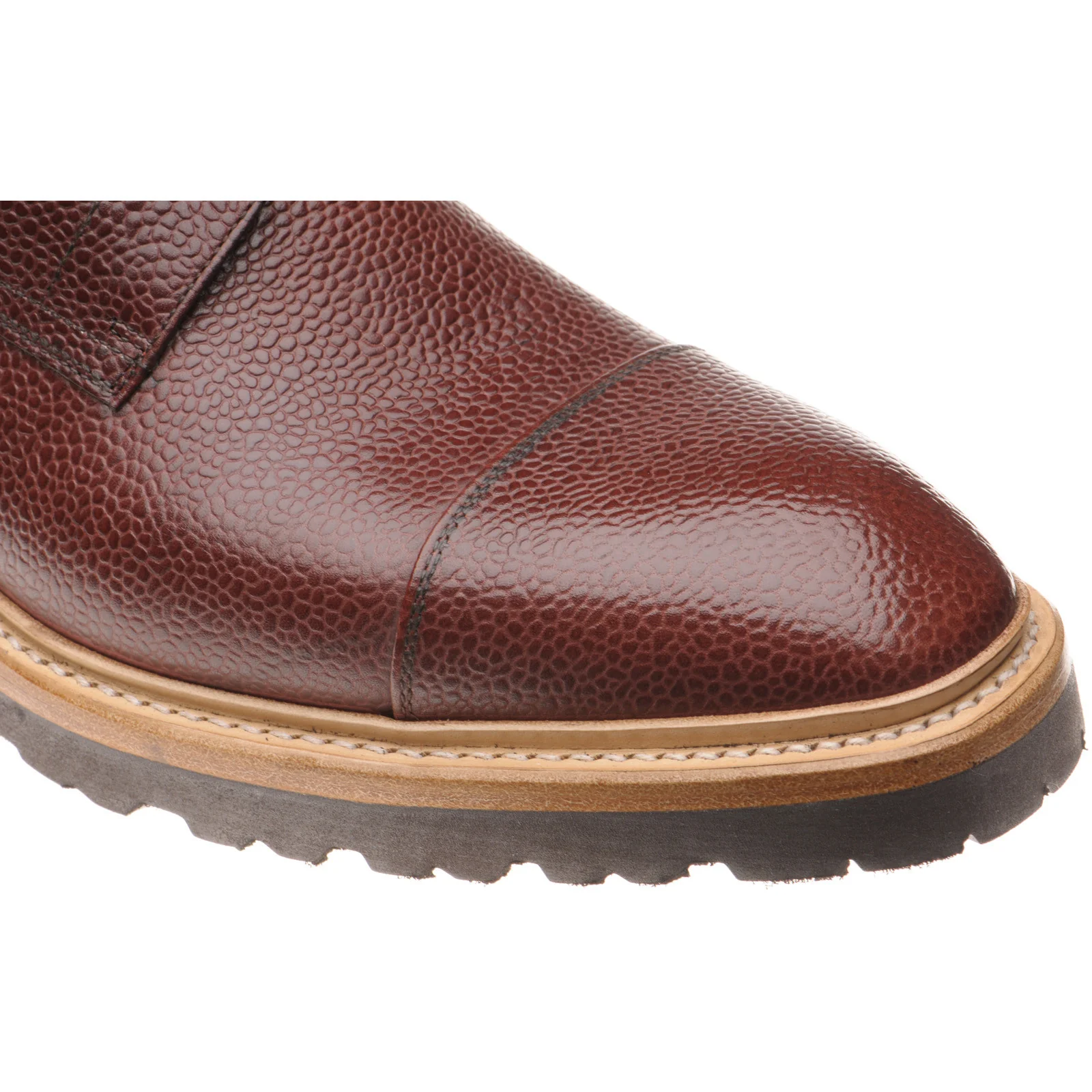 Herring Grantham Rubber mens rubber-soled boots in burgundy grain - Image 4