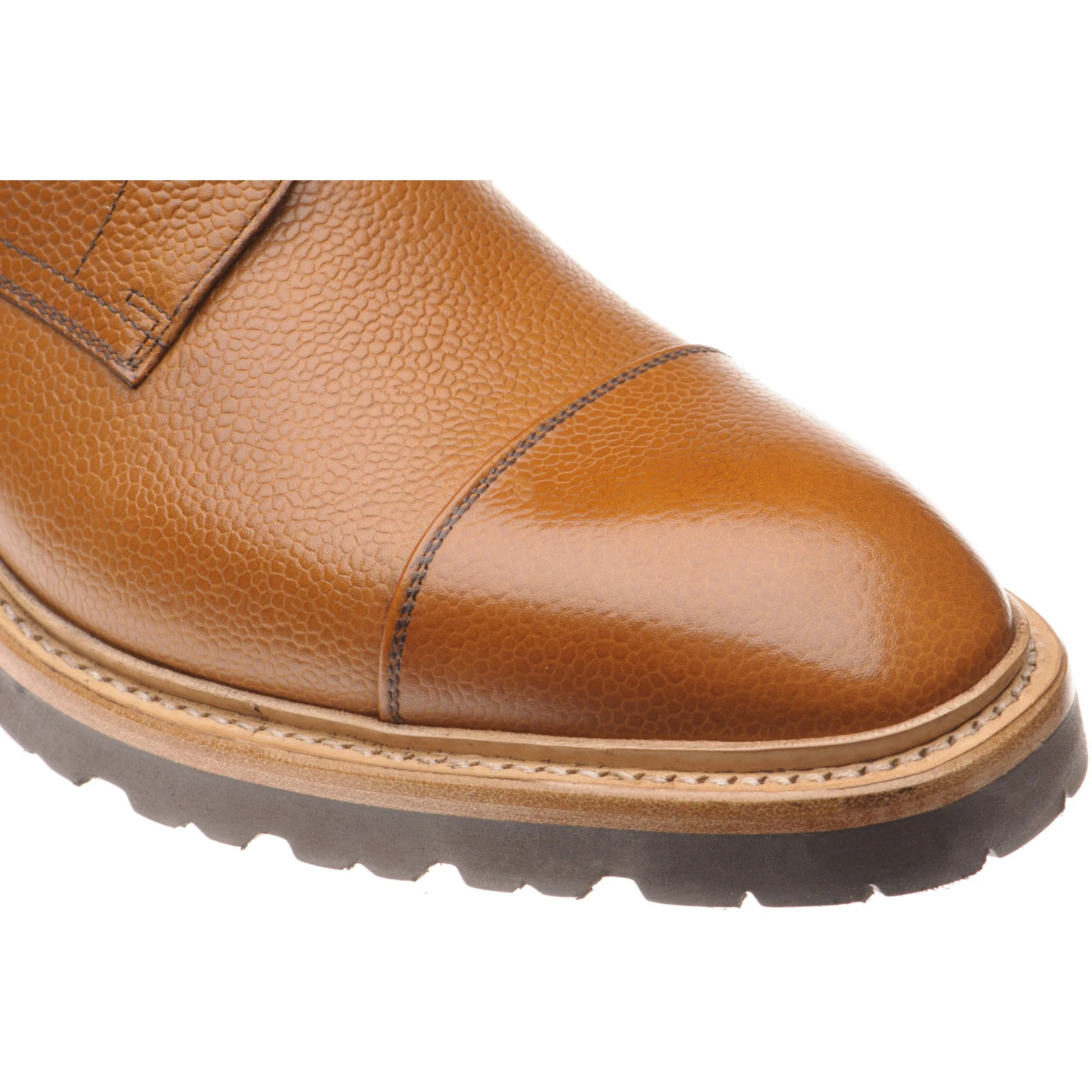 Herring Grantham Rubber mens rubber-soled boots in tan grain - Image 4