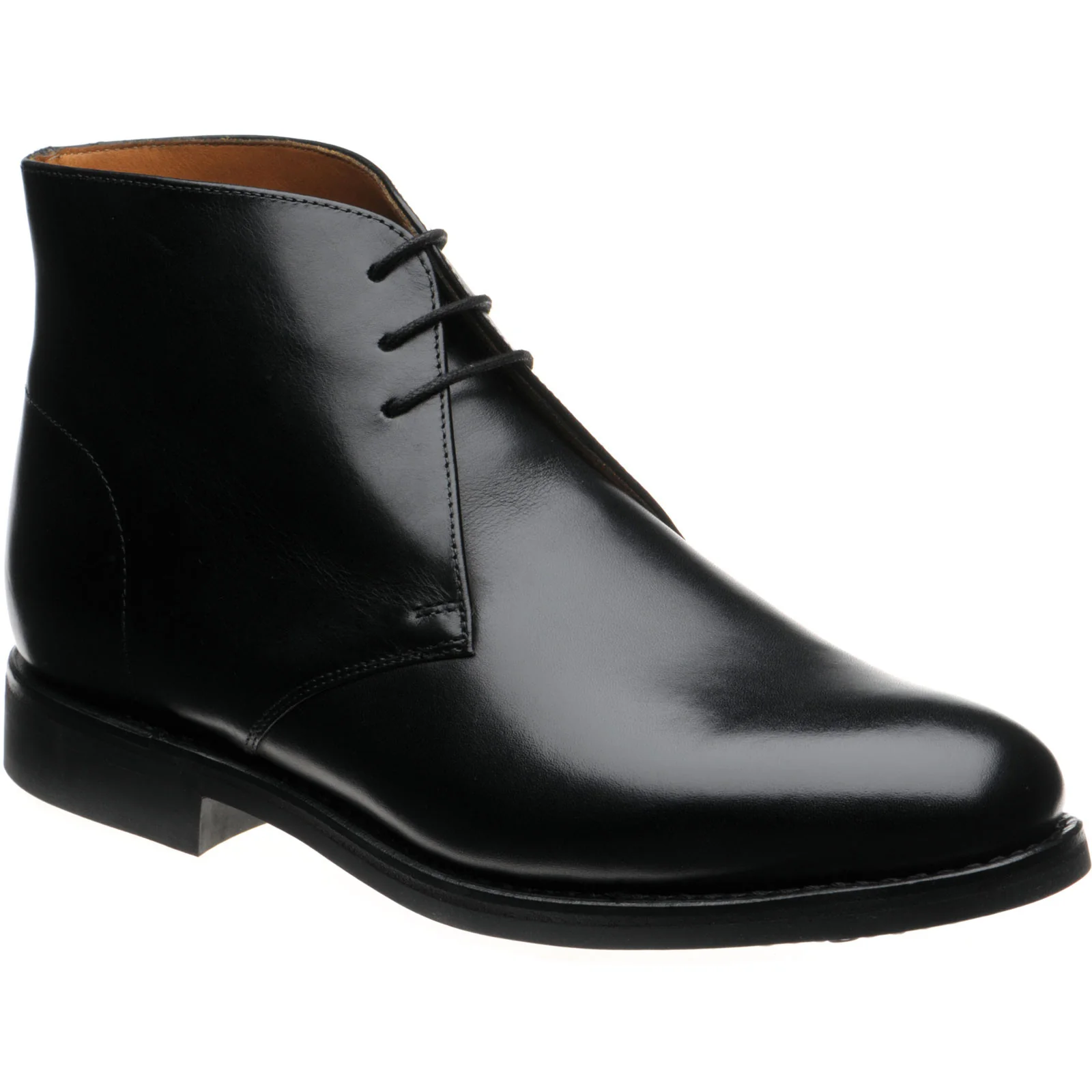 Herring Grays Rubber mens rubber-soled Chukka boots in black calf (second)